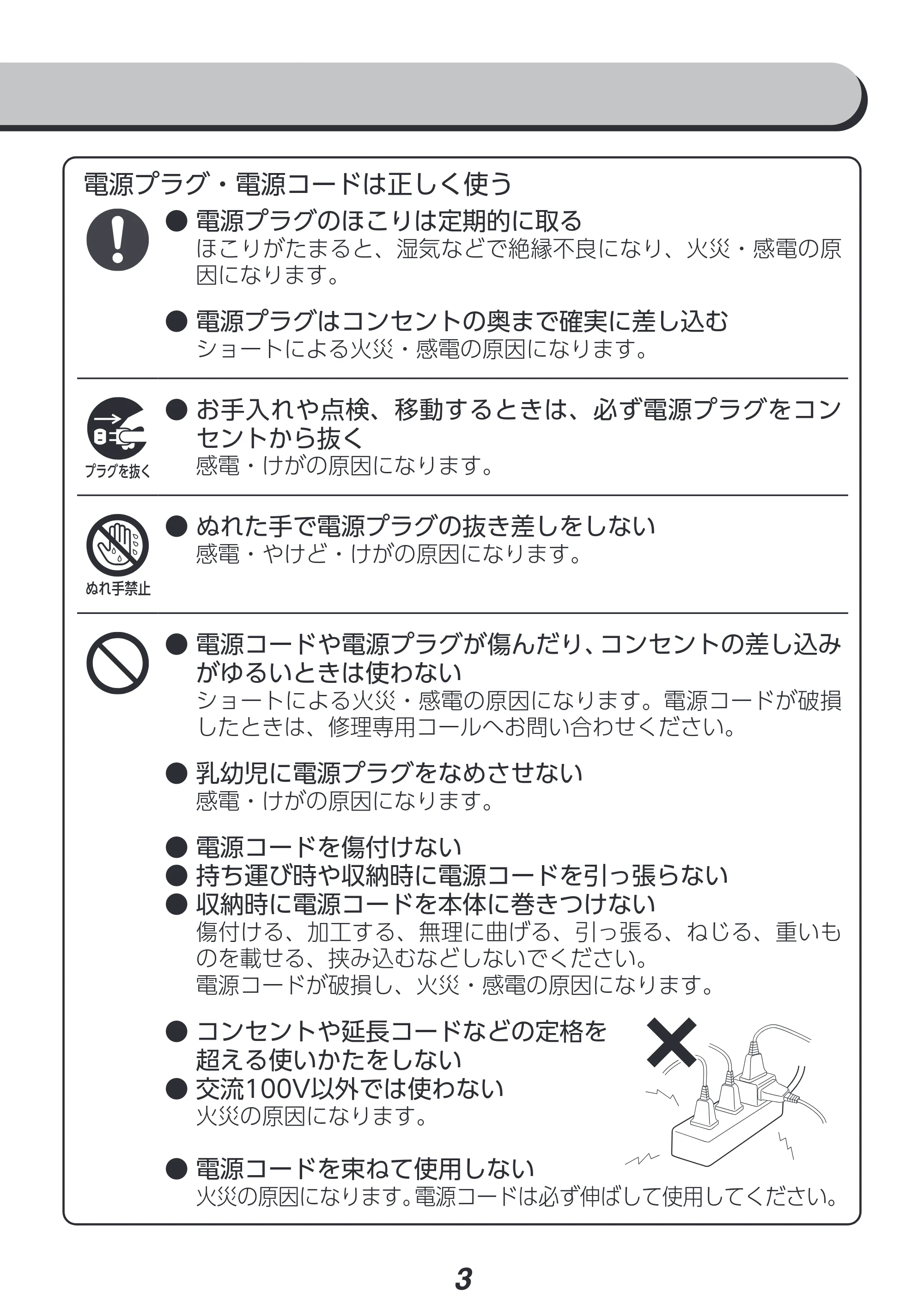 アイリスオーヤマ FK-RC3 取扱説明書 — 原本ページ — 3ページ
