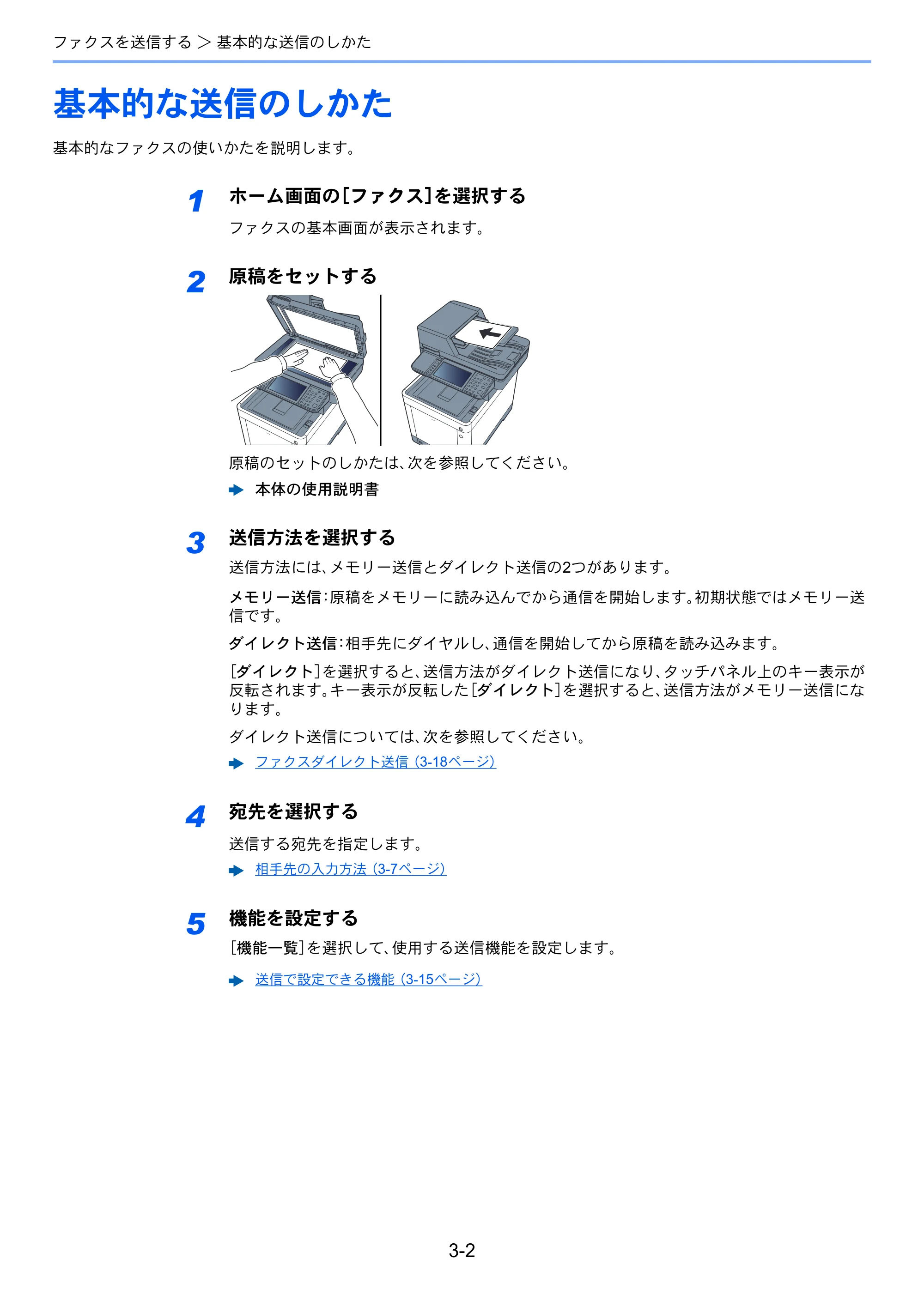 京セラ ECOSYS M6535cidn ECOSYS M6535cidn FAX使用説明書 — 基本的な送信のしかた — 原本ページ — 36ページ