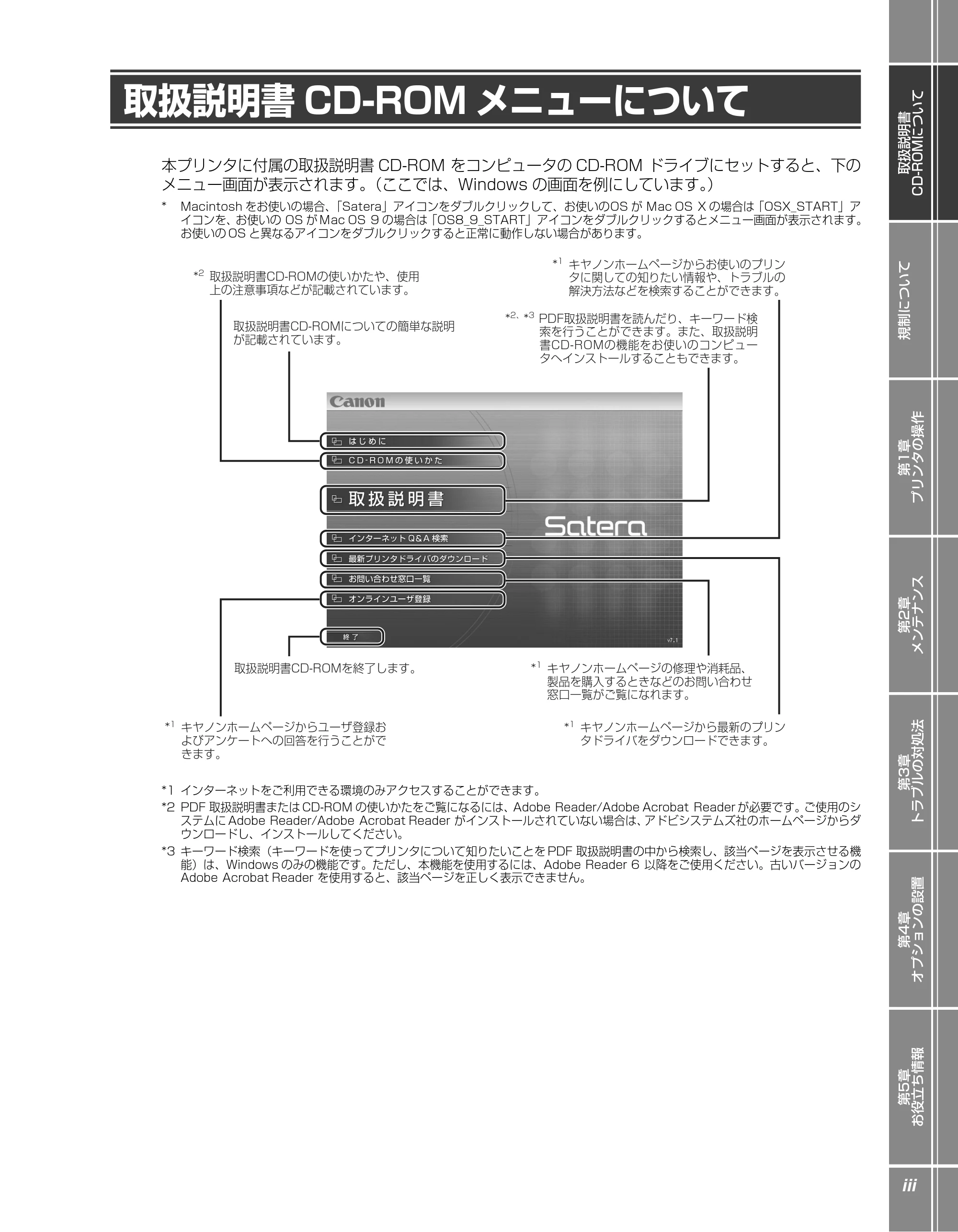 キヤノン LBP5910F/5910 かんたん操作ガイド 2013年6月14日掲載(PDF:7.50MB) — 取扱説明書CD-ROMメニューについて — 原本ページ — 5ページ
