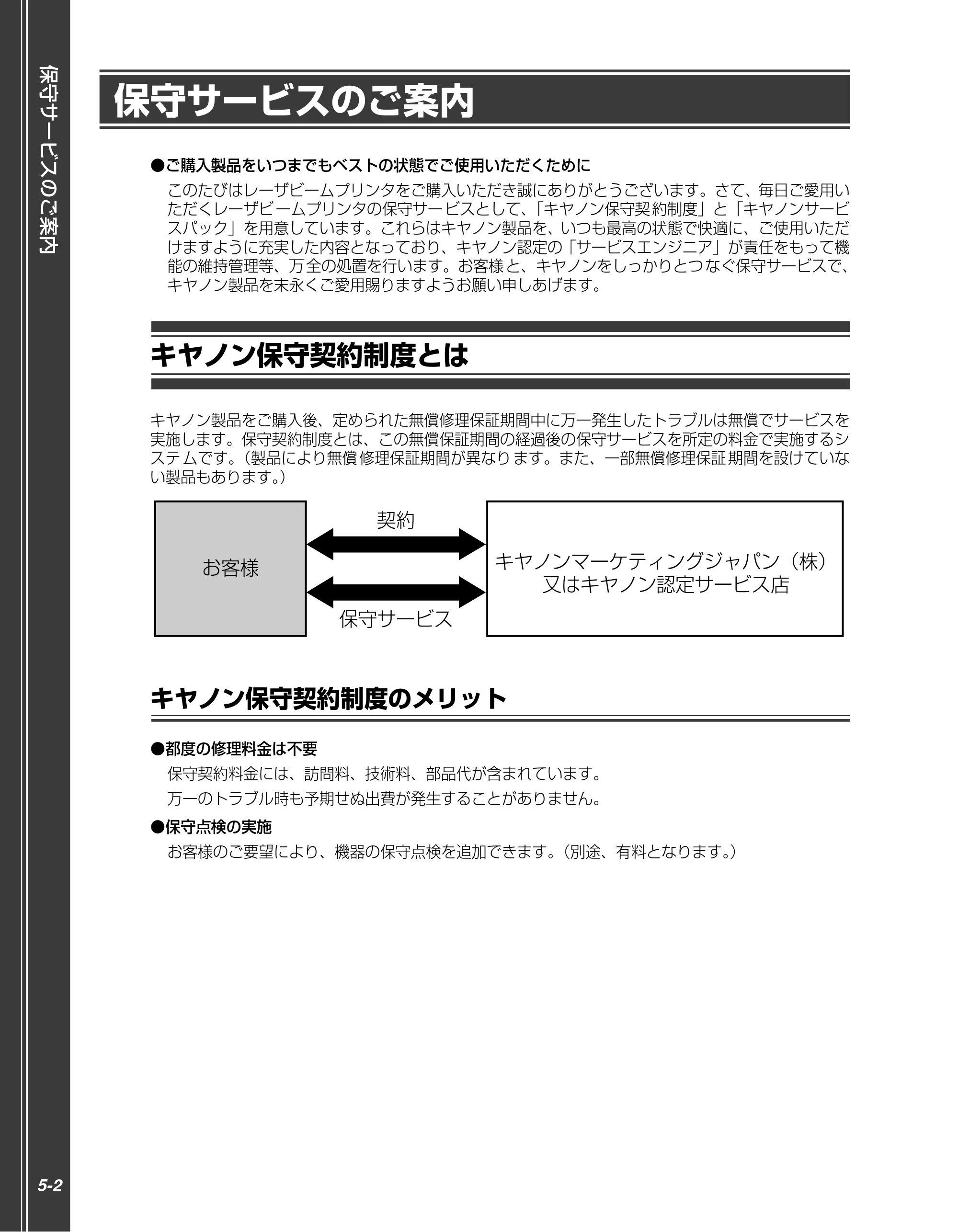 キヤノン LBP5910F/5910 かんたん操作ガイド 2013年6月14日掲載（PDF：7.50MB） — 保守サービスのご案内 — 原本ページ — 142ページ