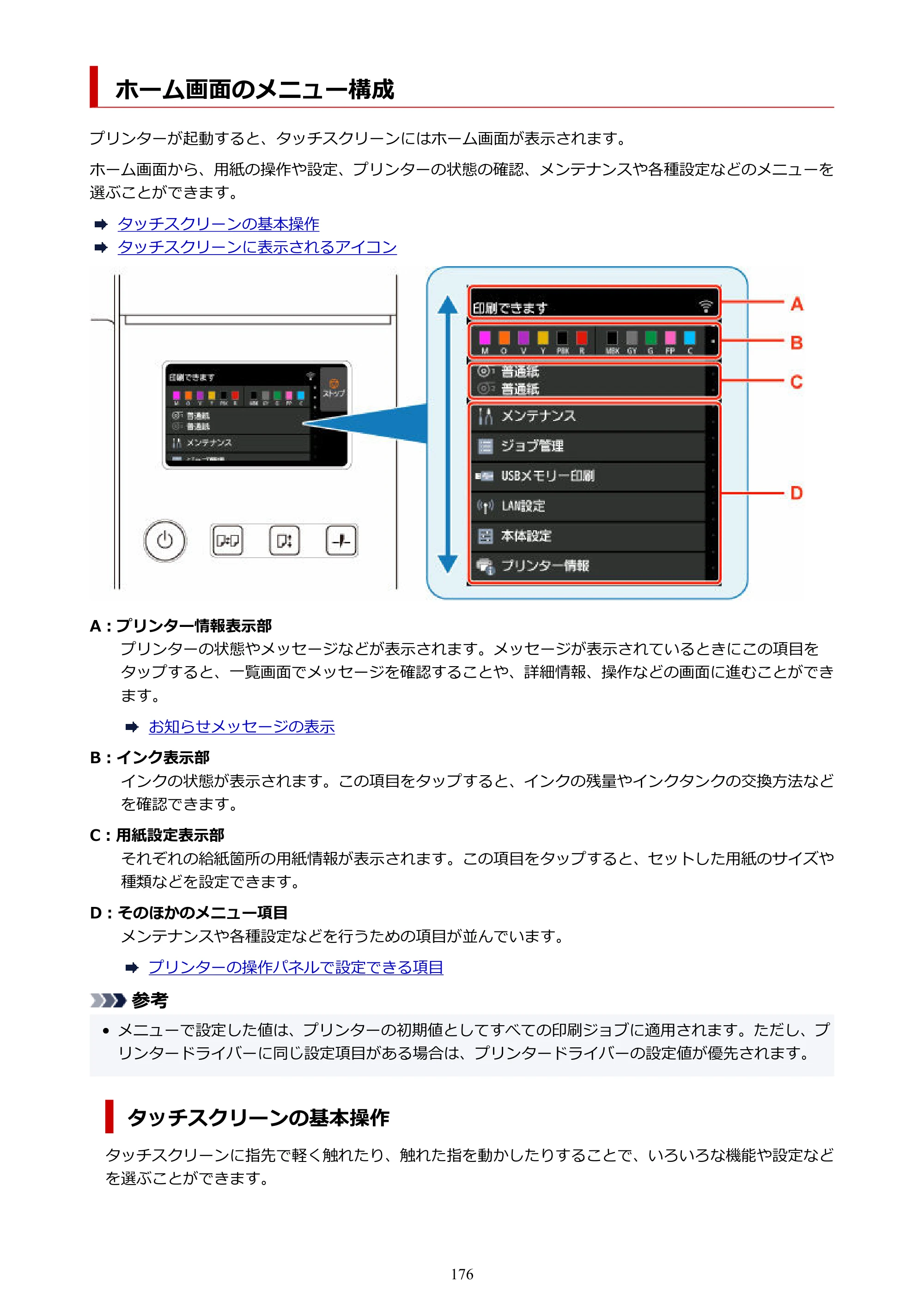キヤノン GP-2000/GP-4000 GP-4000／GP-2000 （PDF） 電子マニュアル（Mac）2025年5月29日更新（PDF：9.99MB） — ホーム画面のメニュー構成 — 原本ページ — 176ページ