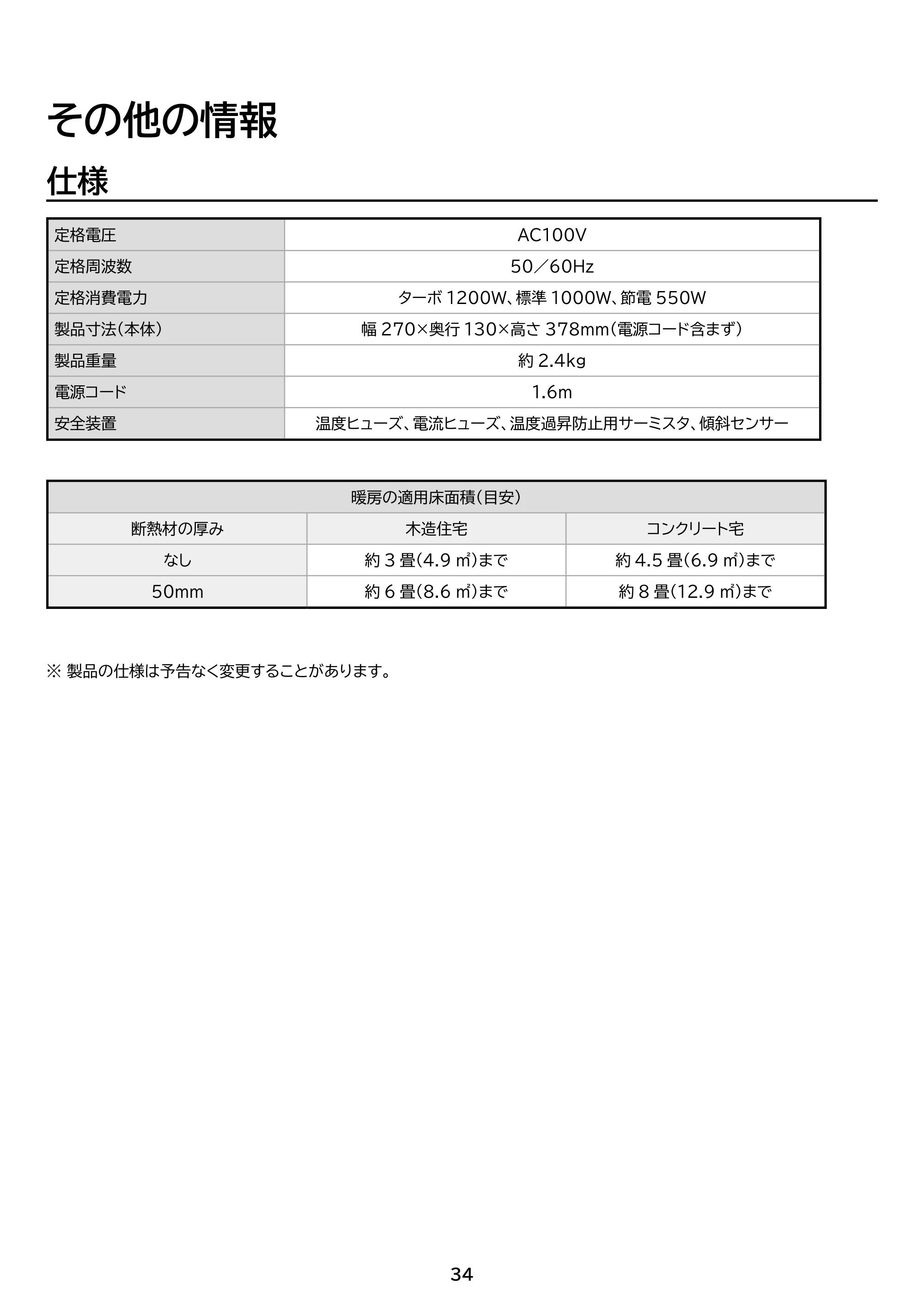 アイリスオーヤマ KCH-LW121 取扱説明書 — 原本ページ — 34ページ