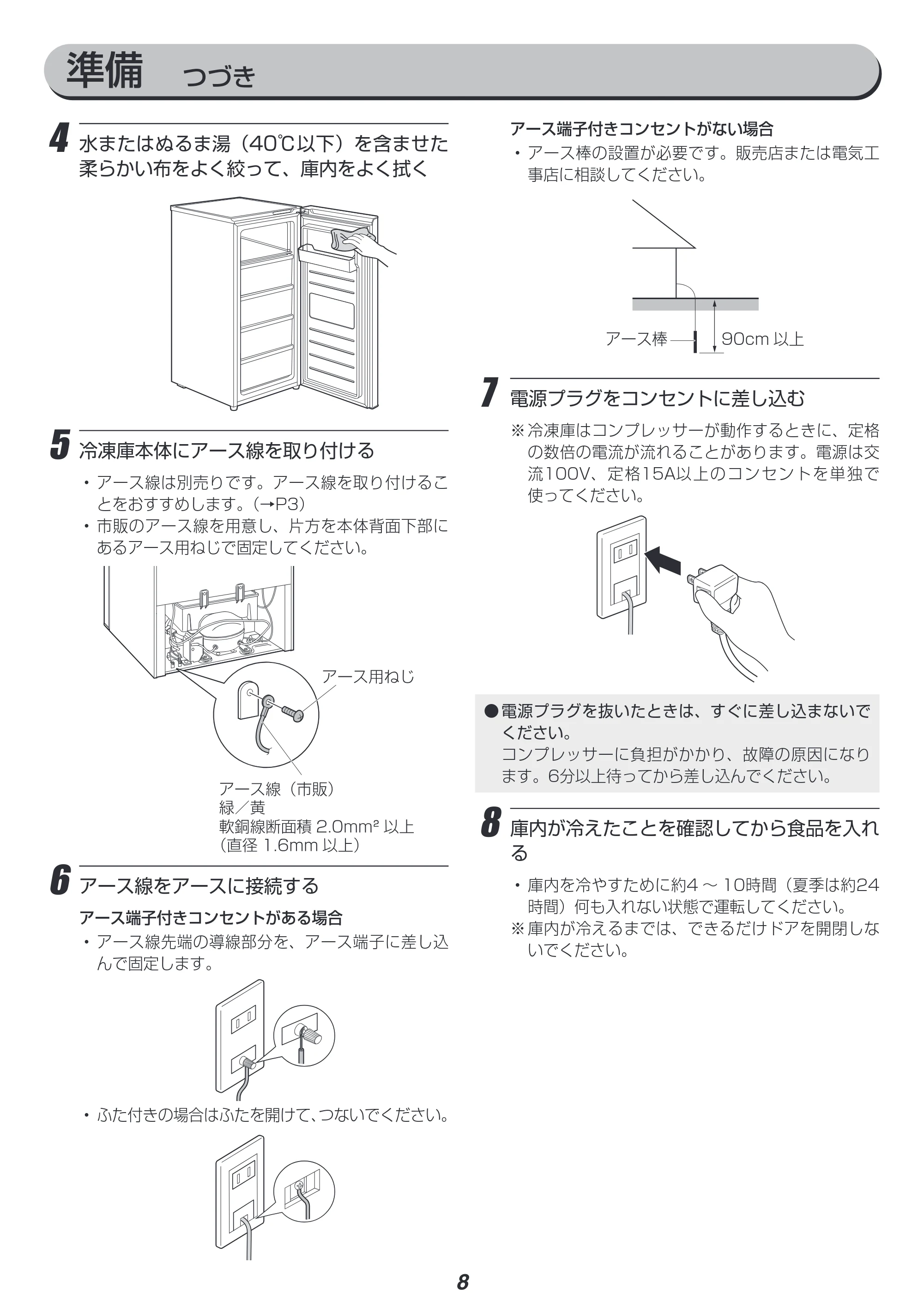 アイリスオーヤマ IUSN-12A 取扱説明書 — 原本ページ — 8ページ