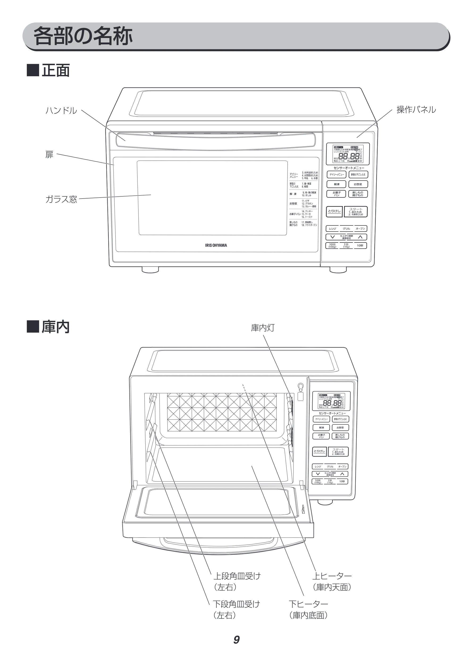 アイリスオーヤマ MO-FS3 取扱説明書 — 原本ページ — 9ページ