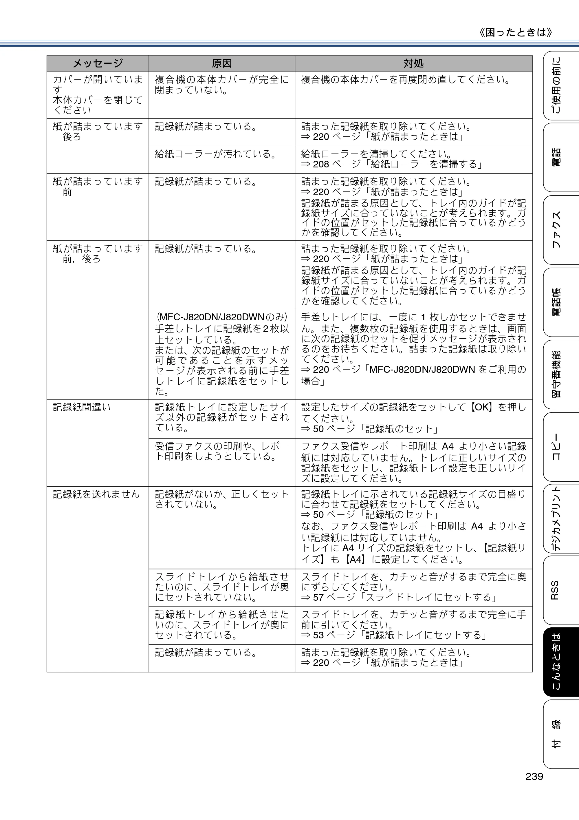 ブラザー MFC-J820DN / MFC-J820DWN / MFC-J890DN / MFC-J890DWN ユーザーズガイド ～基本編～ — 原本ページ — 239ページ