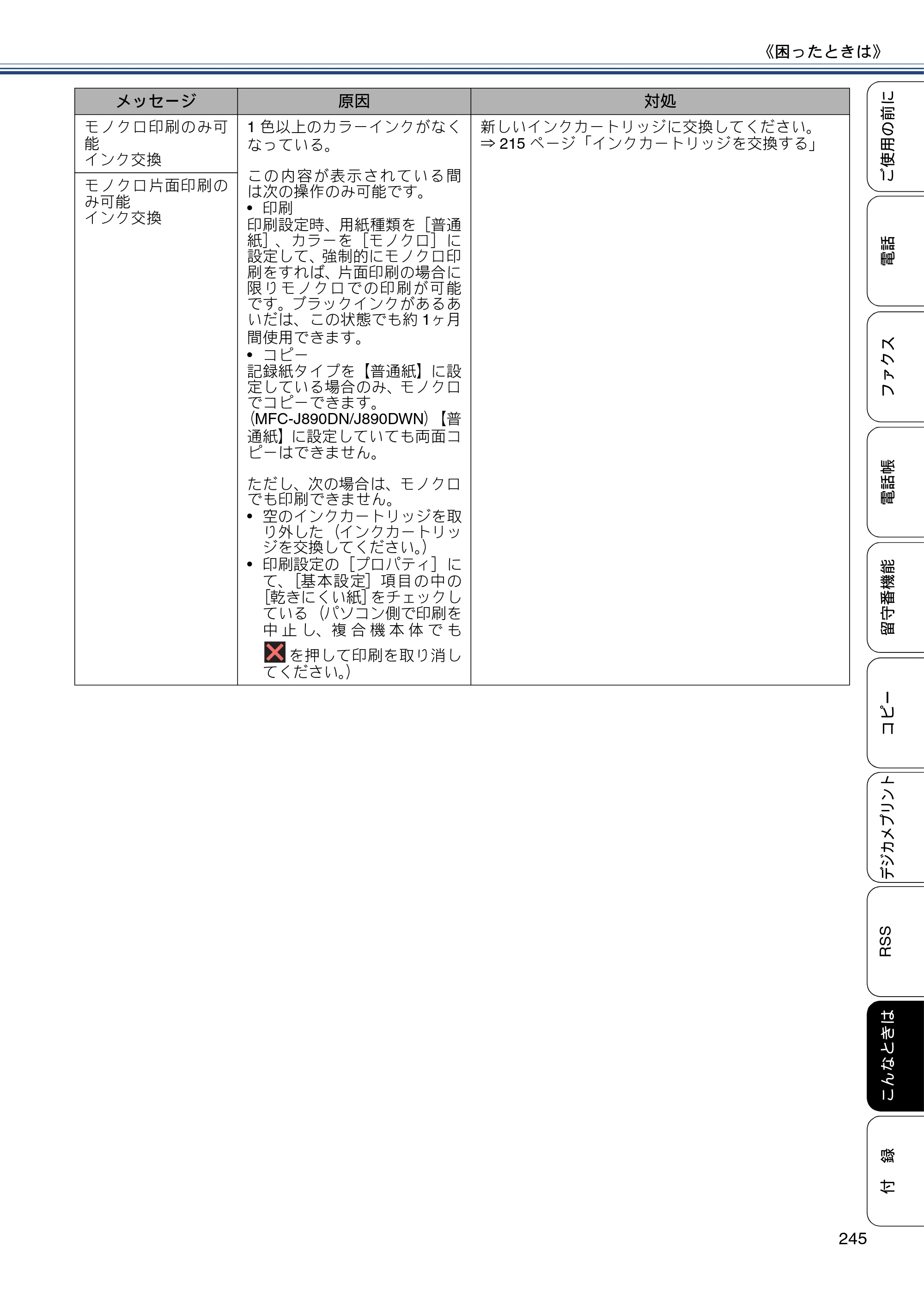 ブラザー MFC-J820DN / MFC-J820DWN / MFC-J890DN / MFC-J890DWN ユーザーズガイド ～基本編～ — 原本ページ — 245ページ