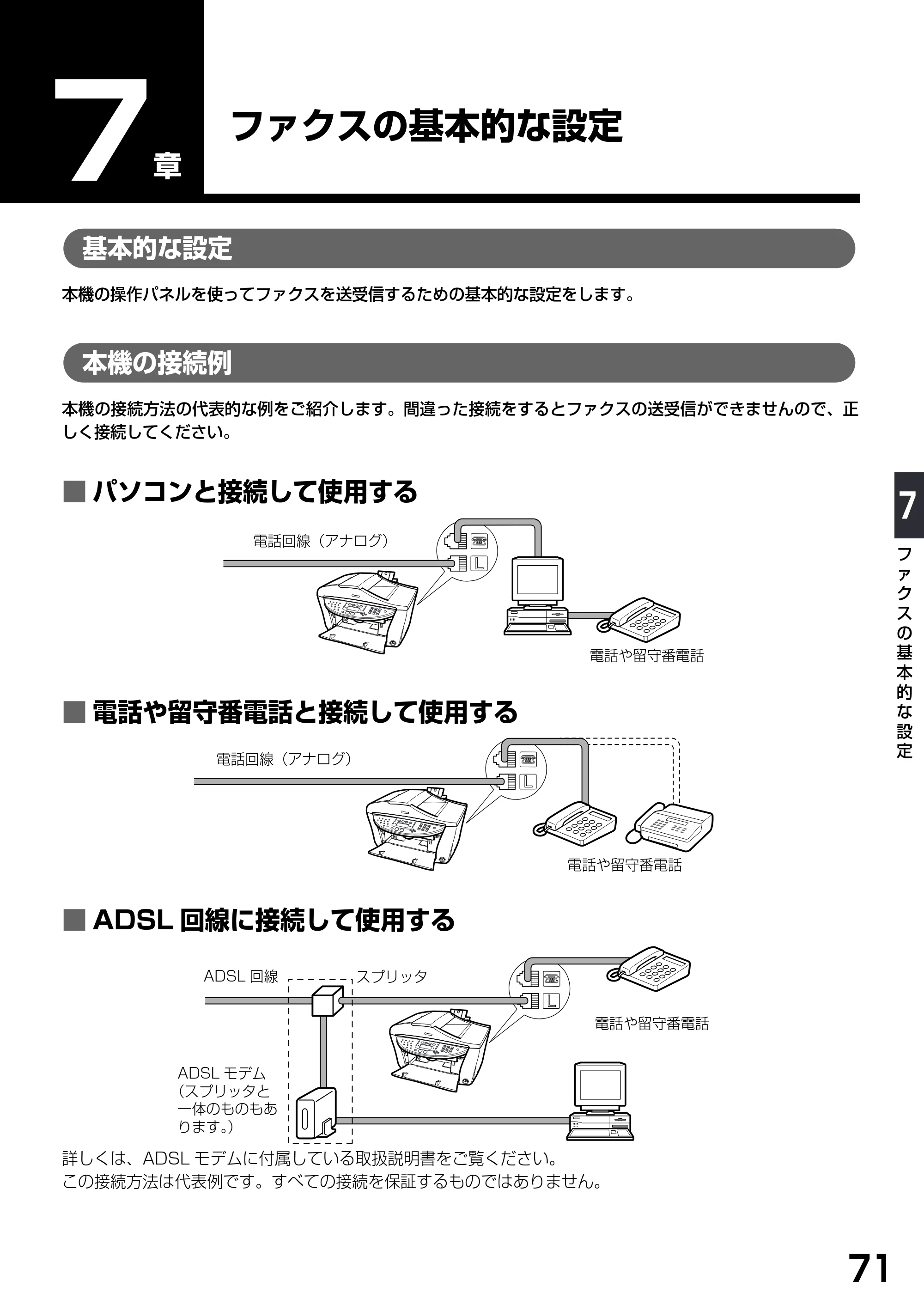 キヤノン PIXUS MP790 基本操作ガイド （PDF形式／6.67Mバイト） — ファクスの基本的な設定 — 原本ページ — 73ページ