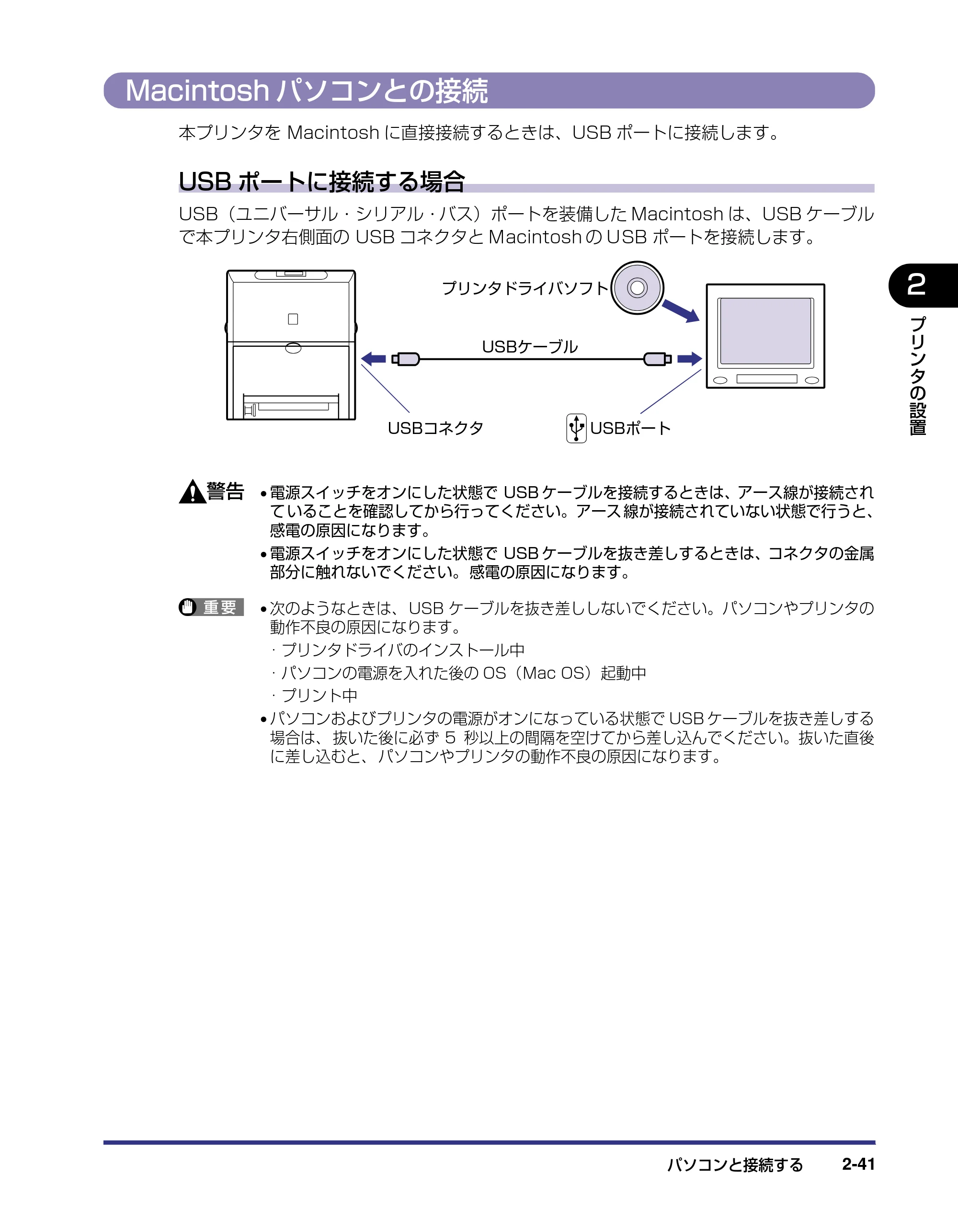 キヤノン LBP5500 設置ガイド 2006年5月25日更新 （PDF形式／4.08Mバイト） — Macintoshパソコンとの接続 — 原本ページ — 69ページ