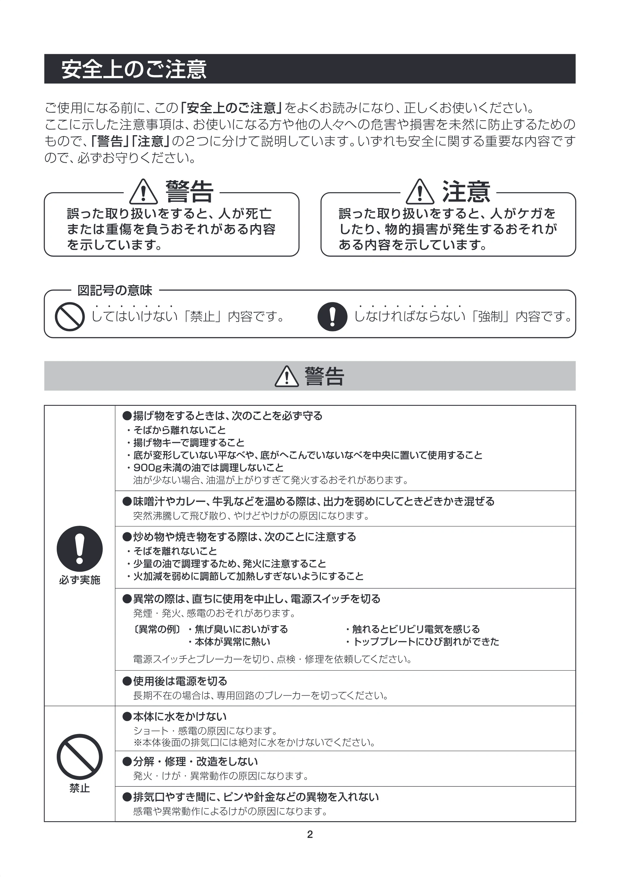 アイリスオーヤマ IHC-B111 取扱説明書 — 原本ページ — 2ページ