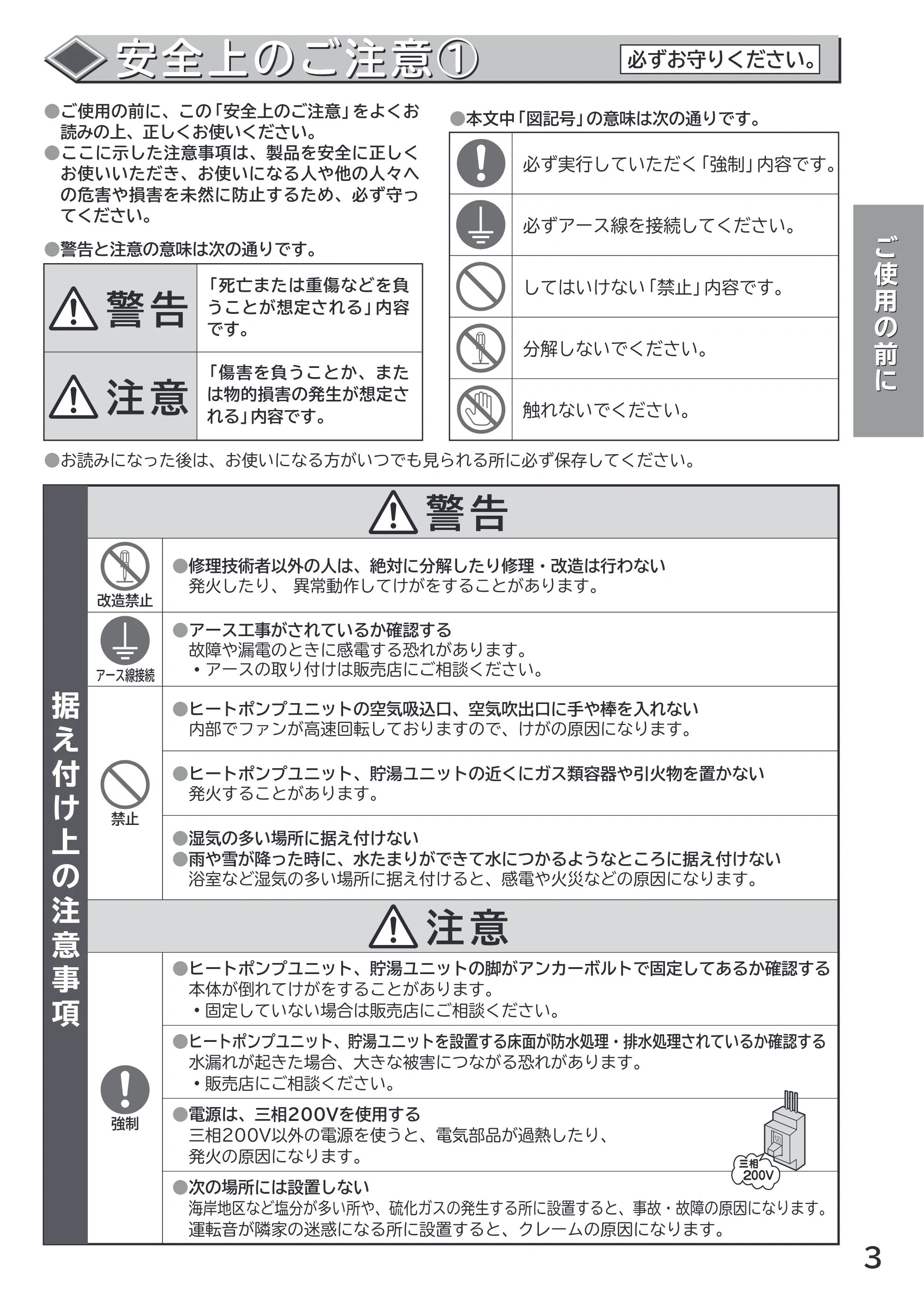 日立 RHK-1501AJS / RHK-1501AS 取扱説明書 — 原本ページ — 3ページ