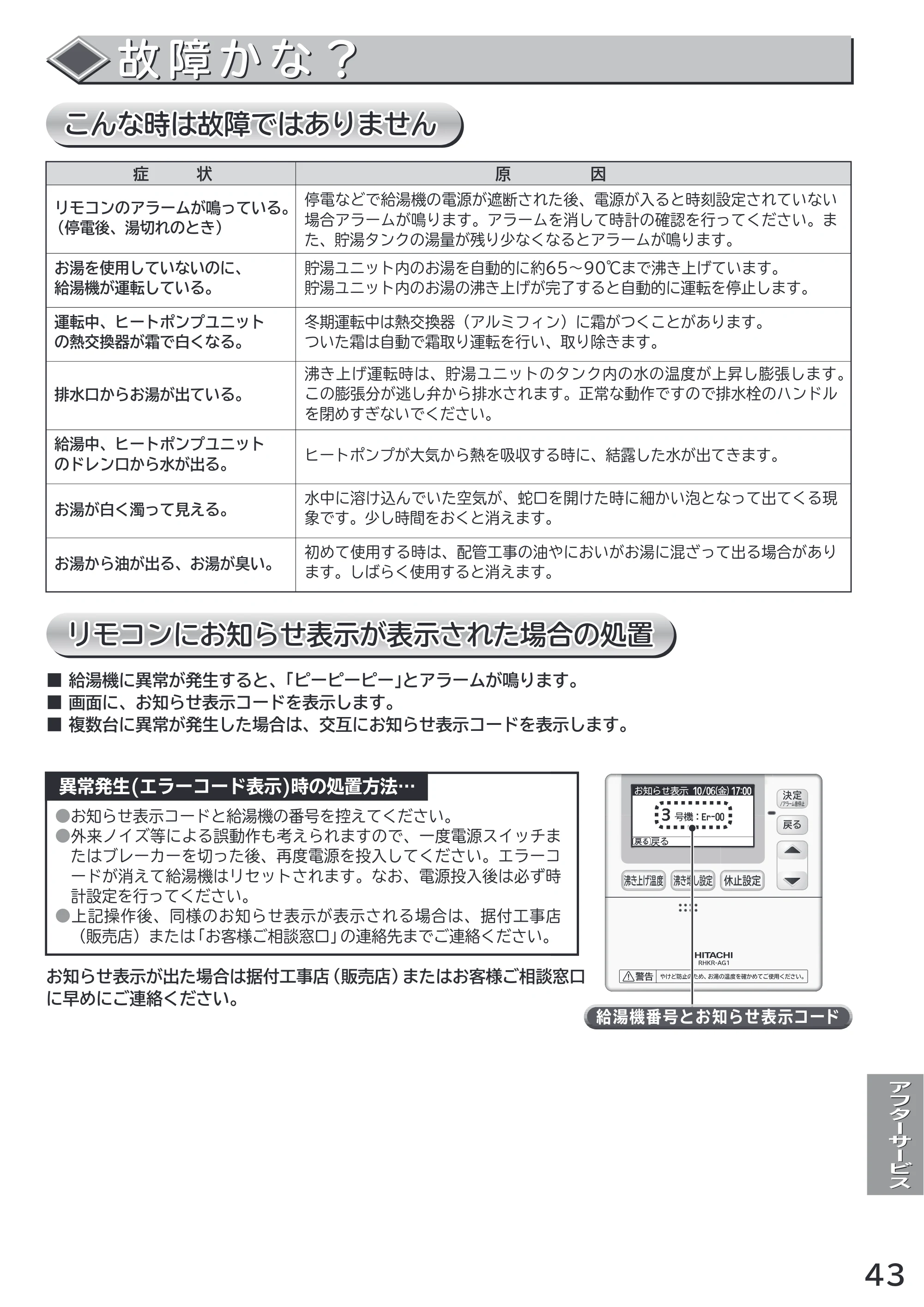 日立 RHK-1501AJS / RHK-1501AS 取扱説明書 — 原本ページ — 43ページ