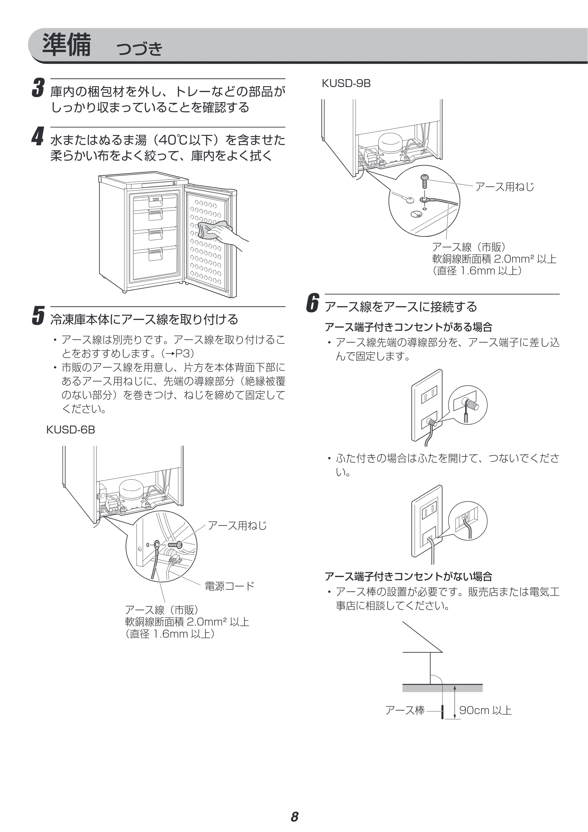 アイリスオーヤマ KUSD-6B 取扱説明書 — 原本ページ — 8ページ
