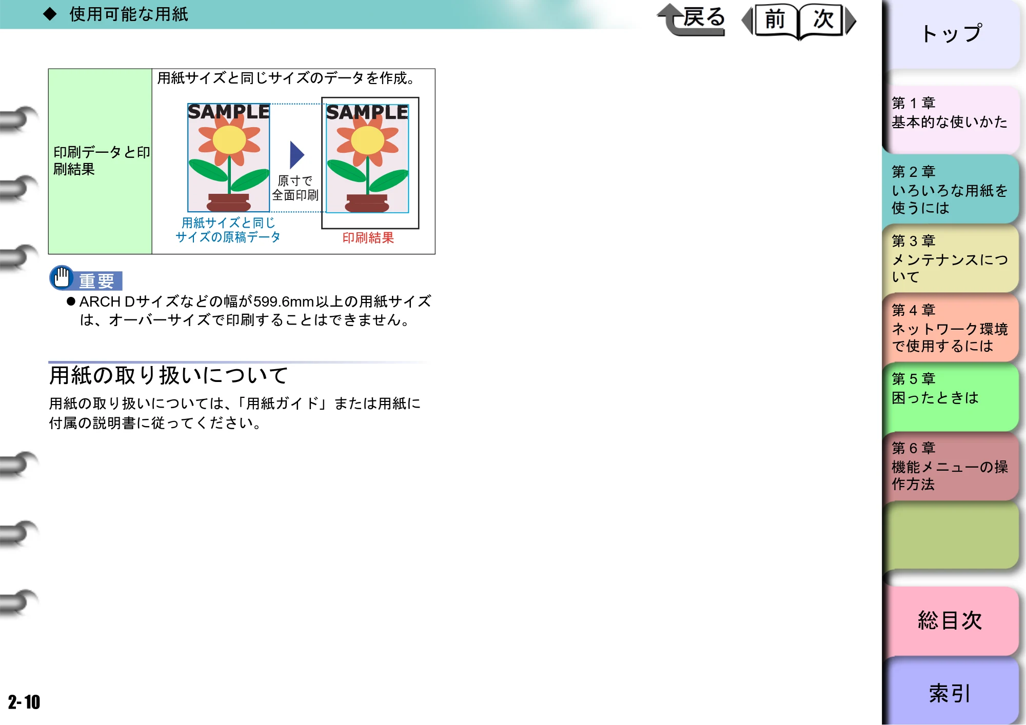 キヤノン W6400 ユーザーズマニュアル (PDF形式/10.17Mバイト) — 用紙の取り扱いについて — 原本ページ — 50ページ
