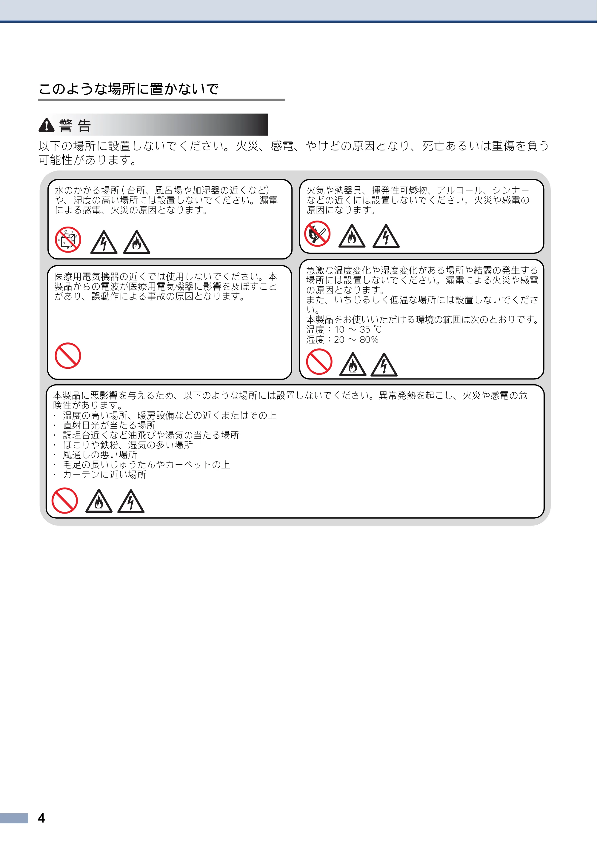 ブラザー DCP-J4220N / MFC-J4720N / MFC-J5620CDW 安全にお使いいただくために — 原本ページ — 4ページ