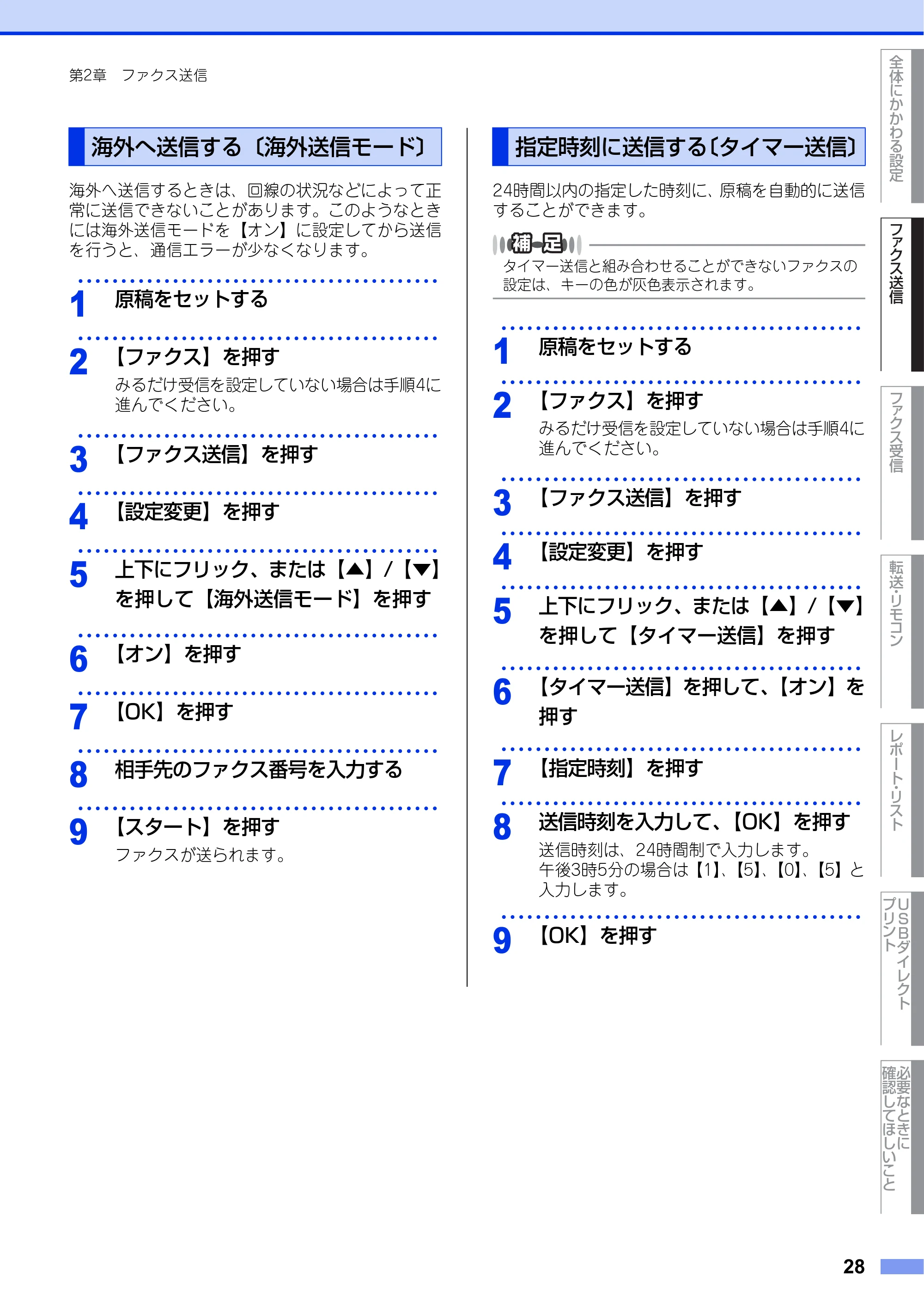 ブラザー MFC-L6900DW / MFC-L5755DW ユーザーズガイド ~応用編~ — 海外へ送信する〔海外送信モード〕 — 原本ページ — 28ページ