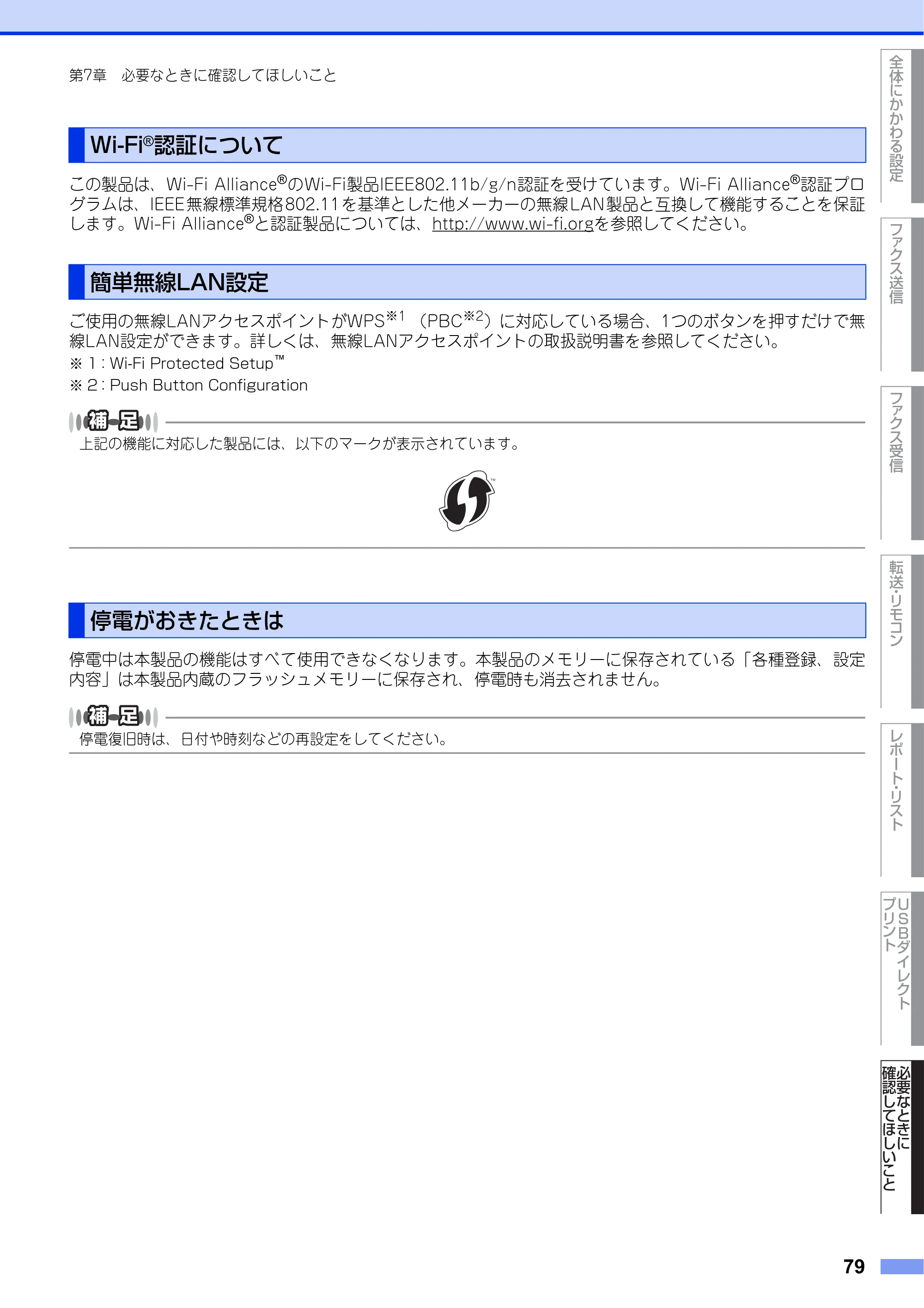 ブラザー MFC-L6900DW / MFC-L5755DW ユーザーズガイド ~応用編~ — Wi-Fi®認証について — 原本ページ — 79ページ