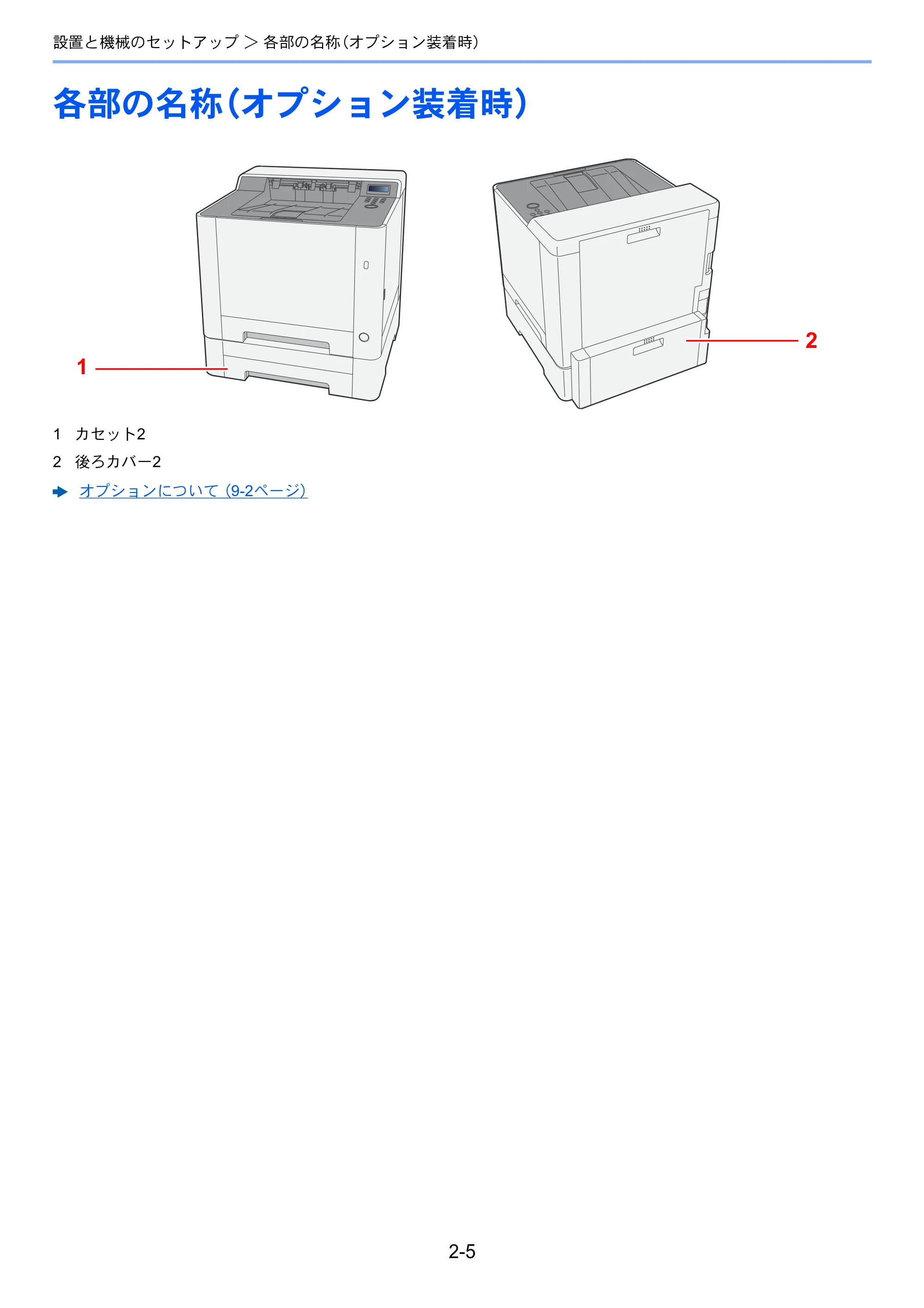 京セラ ECOSYS P5026cdw ECOSYS P5026cdw 使用説明書 — 各部の名称（オプション装着時） — 原本ページ — 36ページ