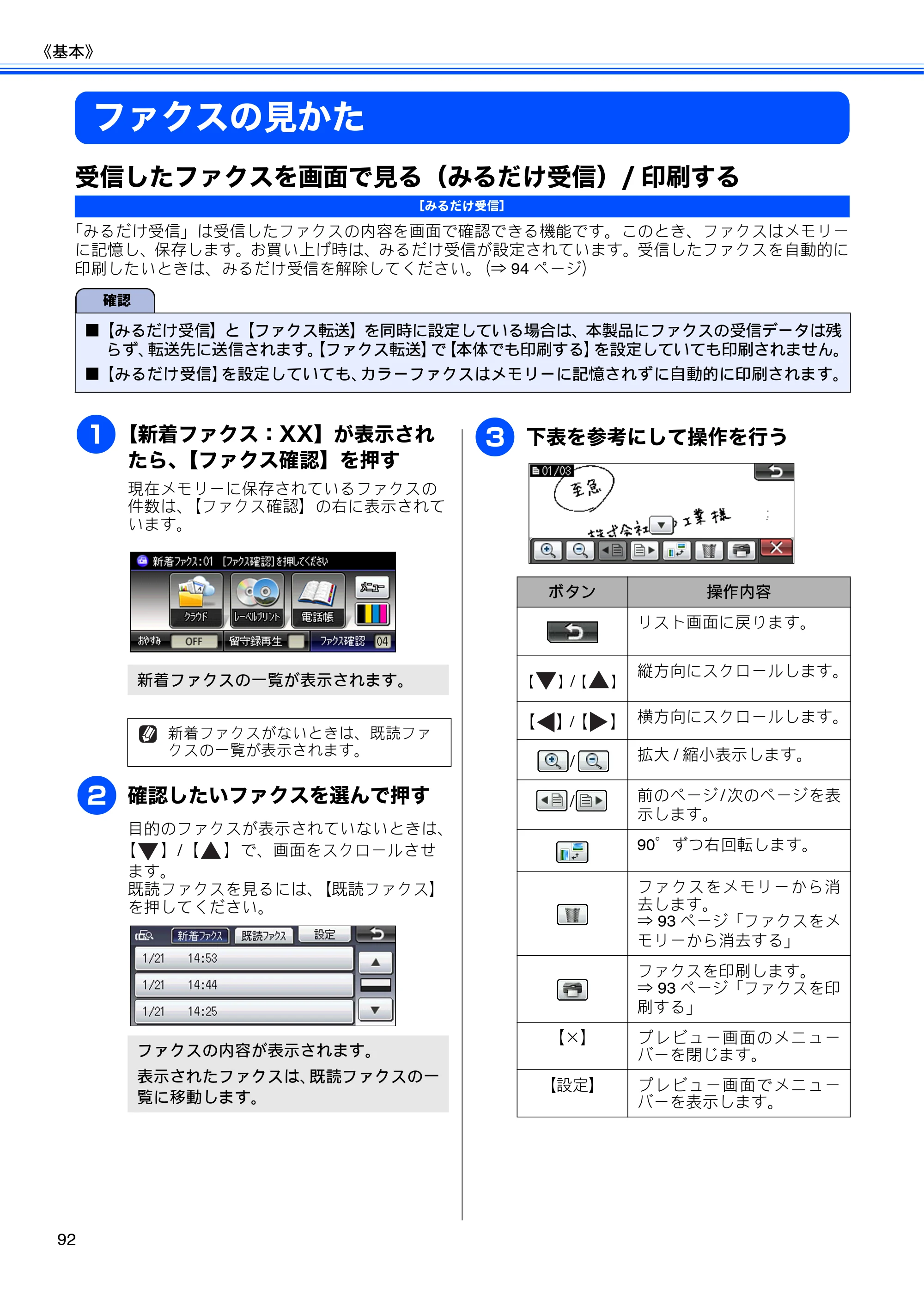 ブラザー MFC-J960DN-B/W, MFC-J960DWN-B/W ユーザーズガイド ～基本編～ — ファクスの見かた — 原本ページ — 94ページ