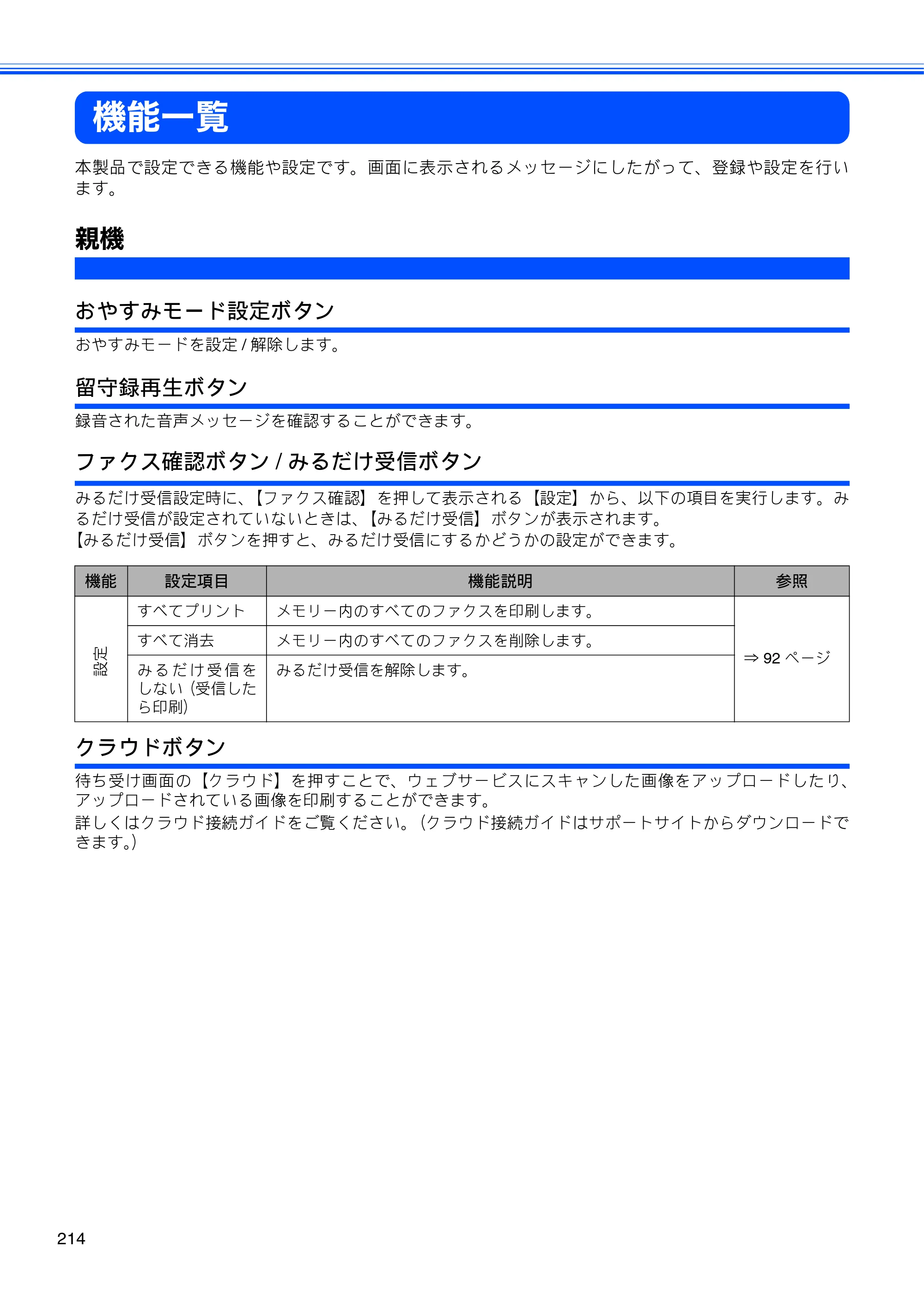 ブラザー MFC-J960DN-B/W, MFC-J960DWN-B/W ユーザーズガイド ～基本編～ — 機能一覧 — 原本ページ — 216ページ