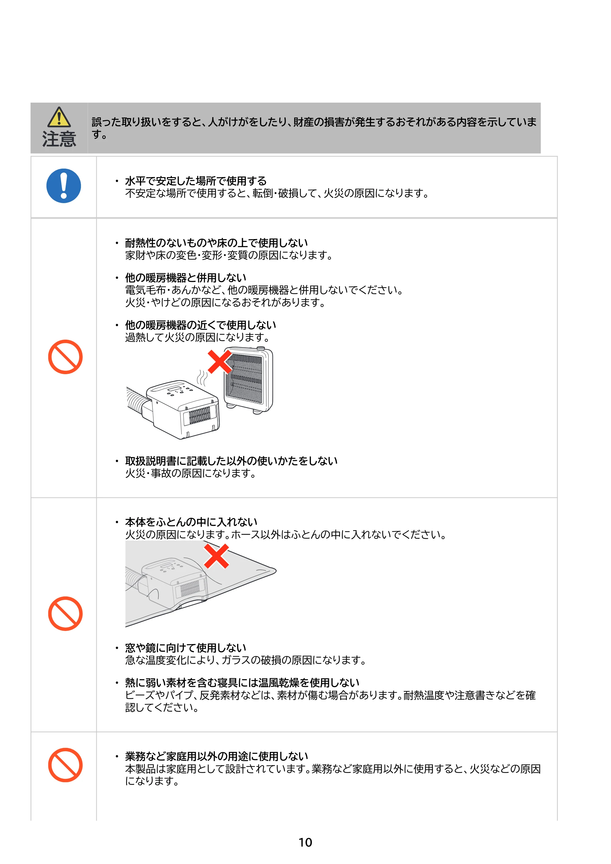 アイリスオーヤマ KFK-105 取扱説明書 — 原本ページ — 10ページ