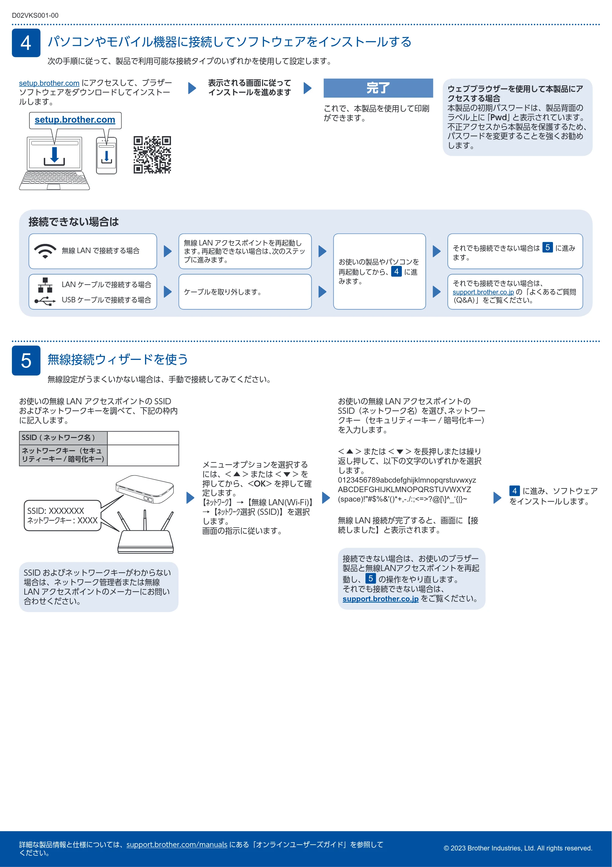 ブラザー HL-L2460DW かんたん設置ガイド — 原本ページ — 2ページ
