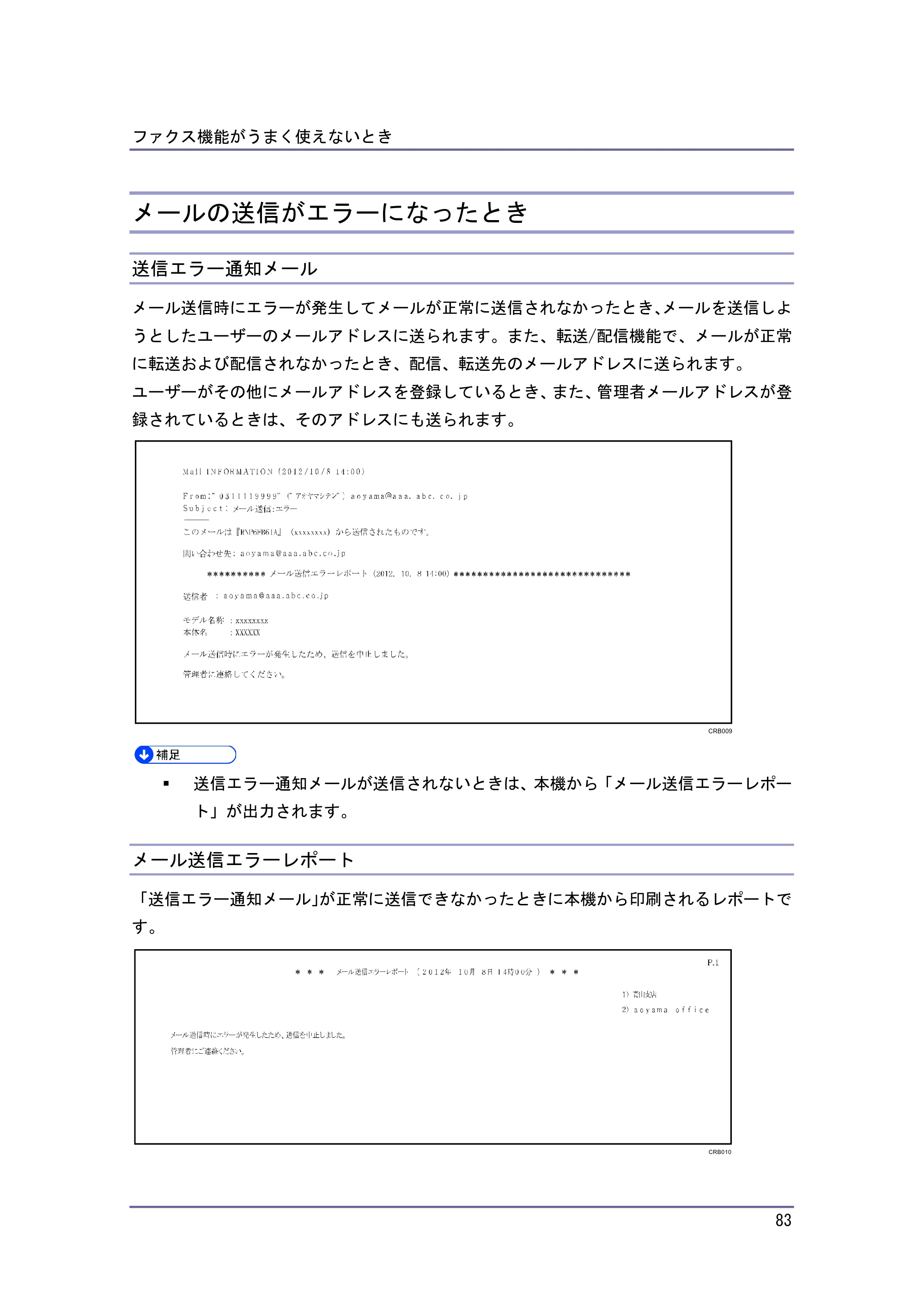 キヤノン PostScript3 こまったときには （PDF形式／4.3Mバイト） — メールの送信がエラーになったとき — 原本ページ — 83ページ