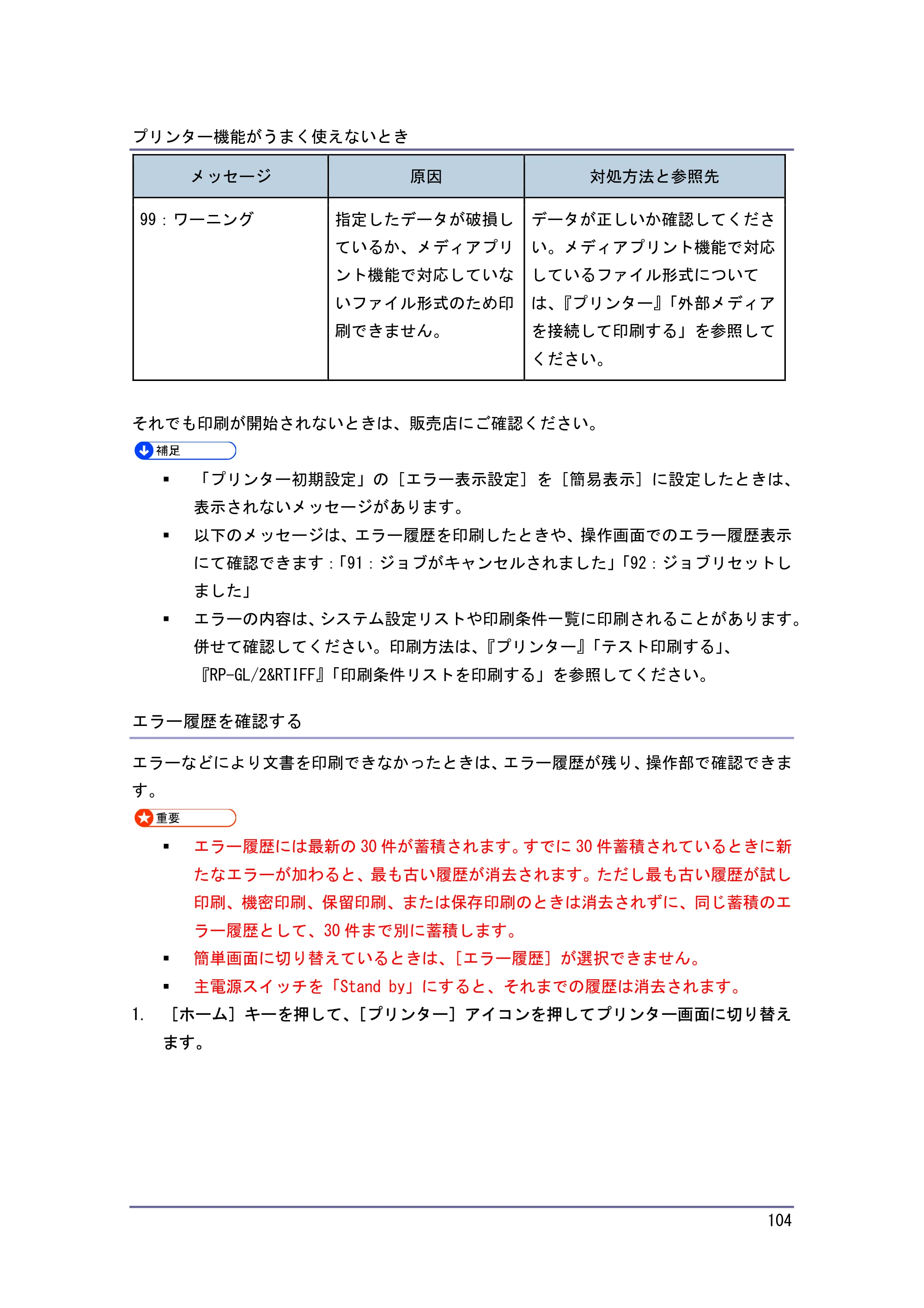 キヤノン PostScript3 こまったときには （PDF形式／4.3Mバイト） — 原本ページ — 104ページ