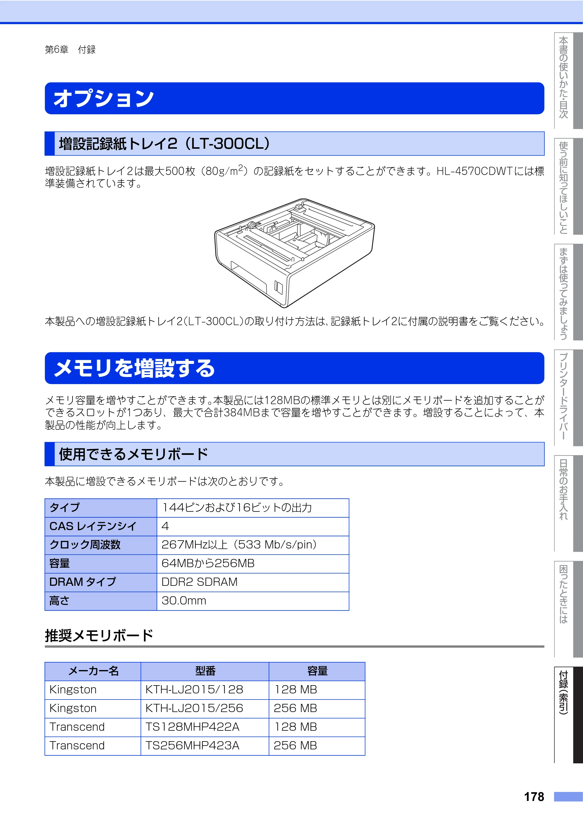 ブラザー HL-4570CDW/ HL-4570CDWT ユーザーズガイド ～基本編～ — オプション — 原本ページ — 178ページ