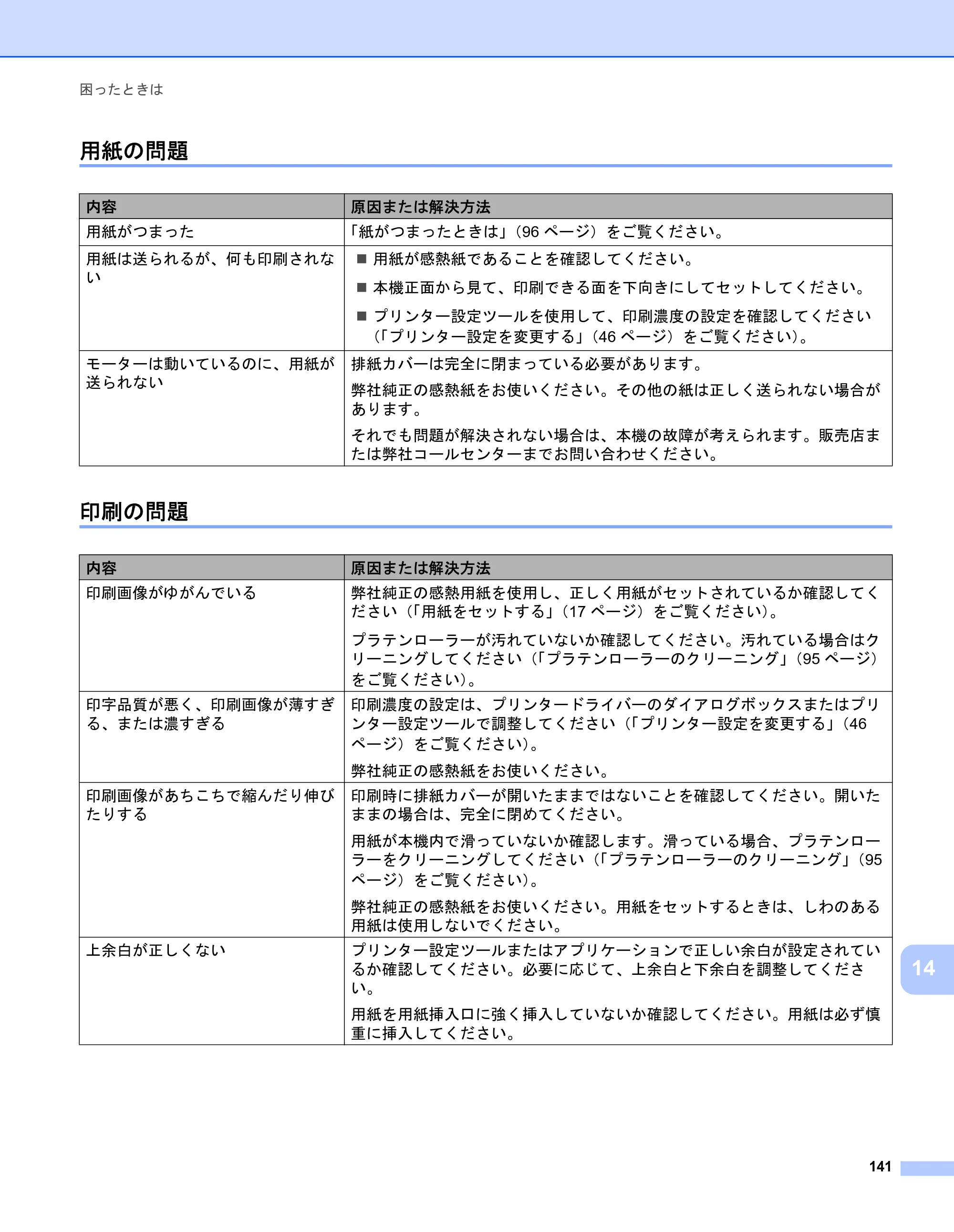 ブラザー PJ-723 / PJ-763 / PJ-763MFi 取扱説明書 (PDF) — 用紙の問題 — 原本ページ — 149ページ