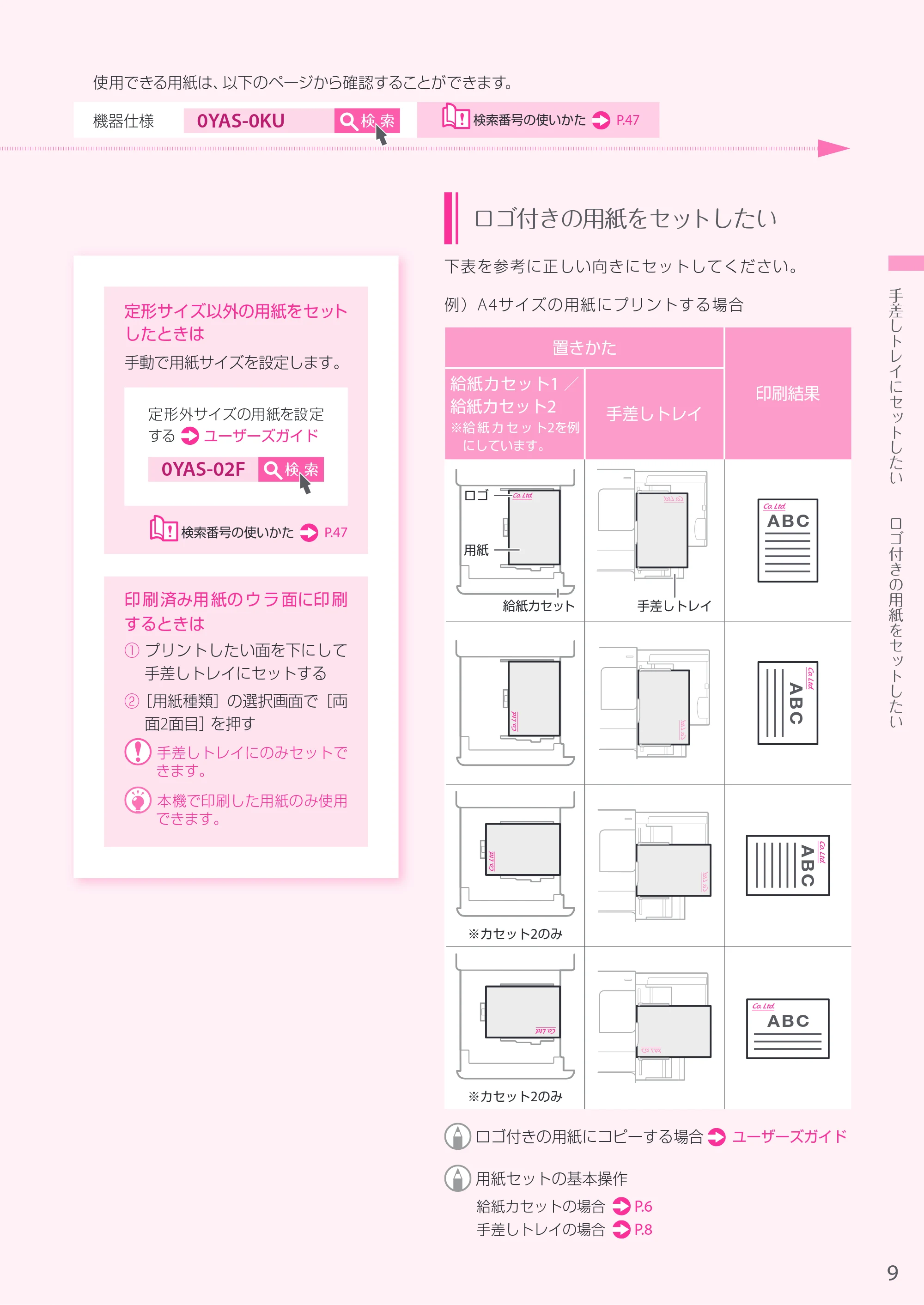 キヤノン A3機用) お困りごと解決ガイド 2019年1月18日更新 （PDF：34.2MB） — 原本ページ — 9ページ