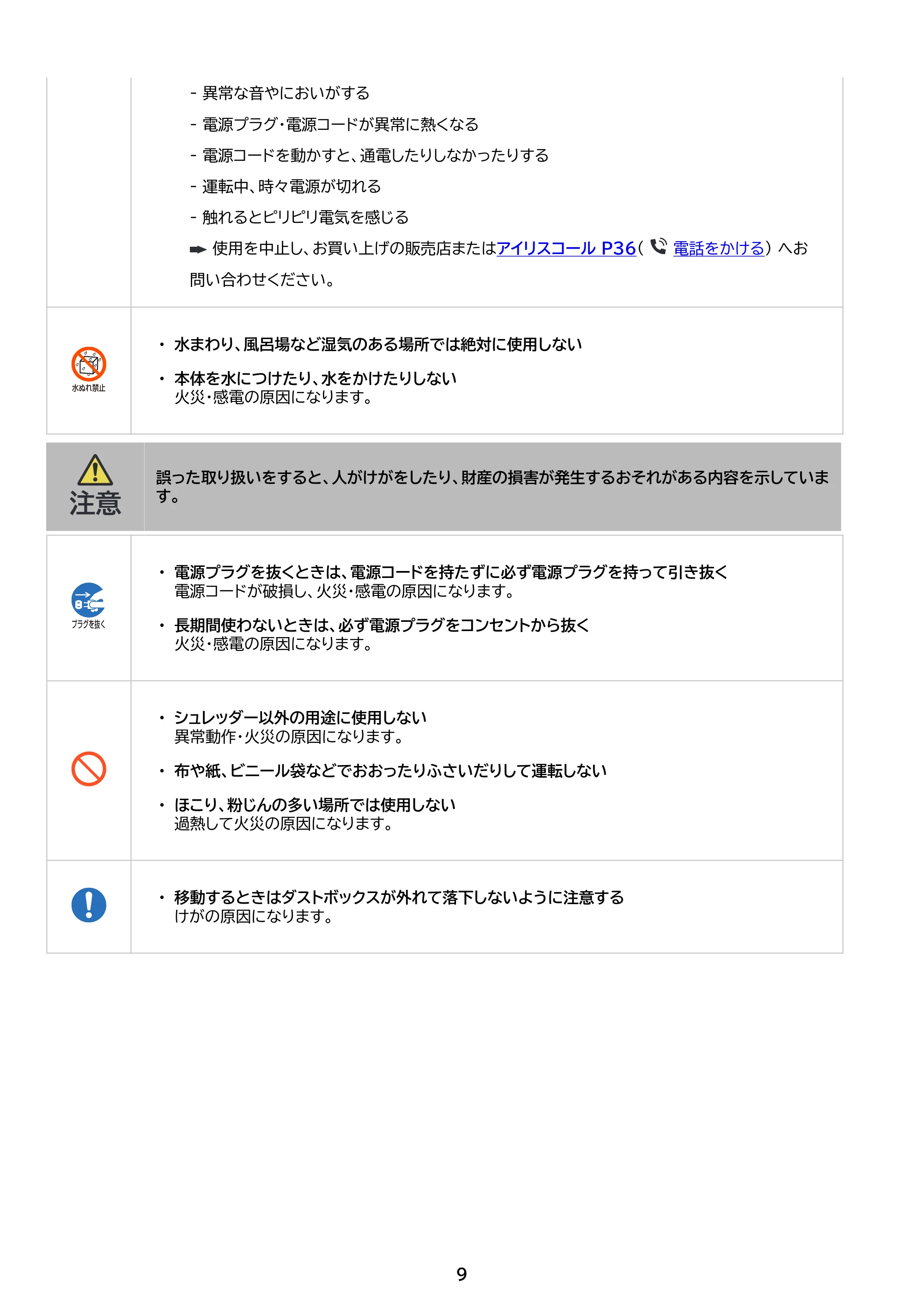 アイリスオーヤマ AFS210C 取扱説明書 — 原本ページ — 9ページ