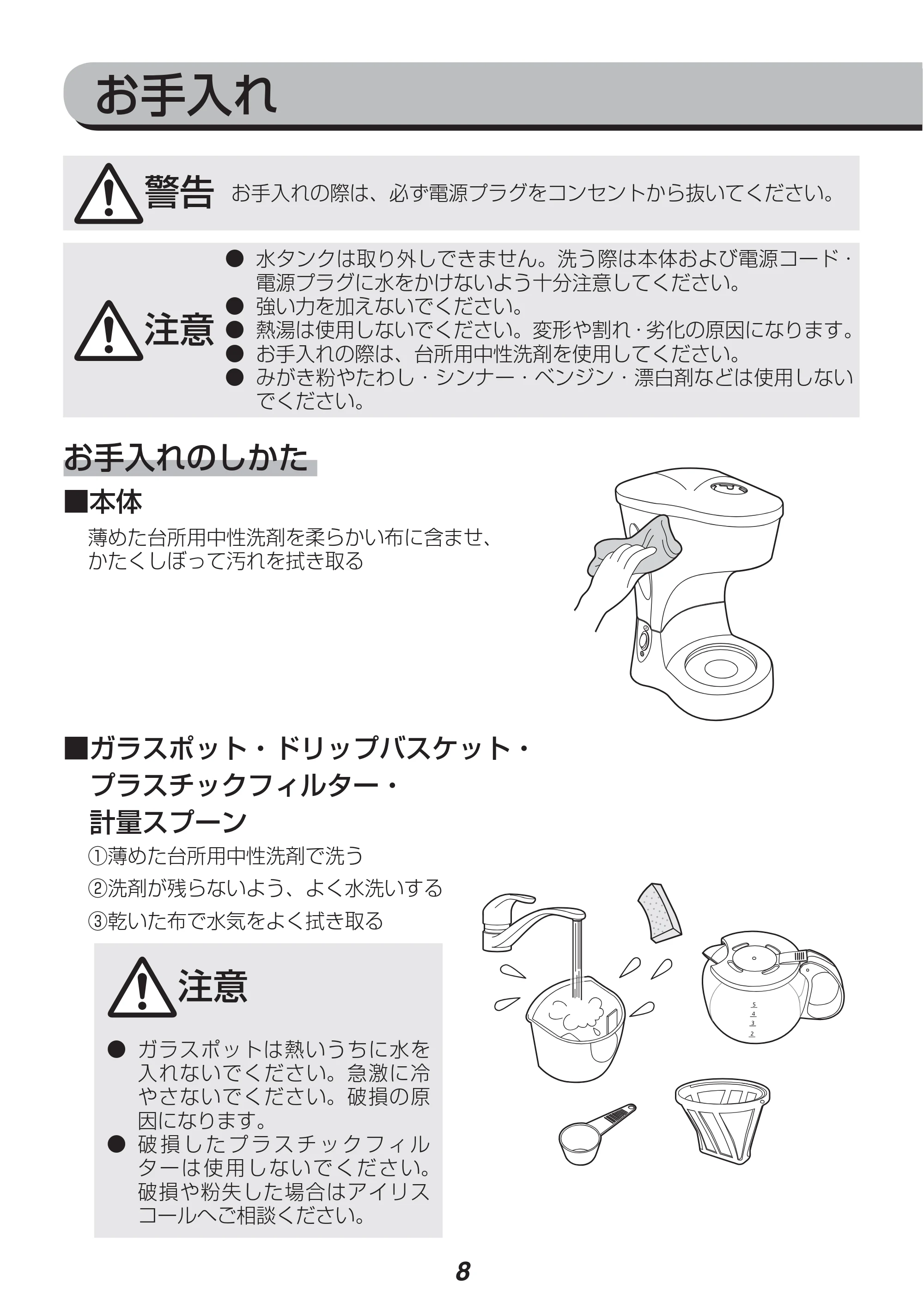 アイリスオーヤマ CMK-65 取扱説明書 — 原本ページ — 8ページ