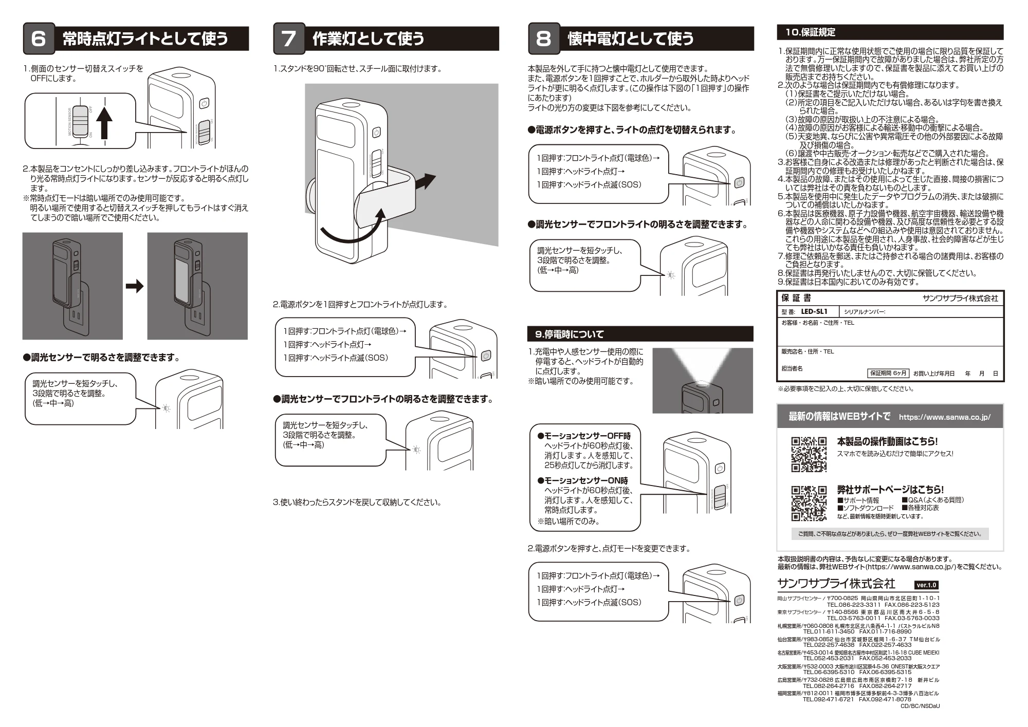 サンワサプライ LED-SL1 取扱説明書 — 原本ページ — 2ページ
