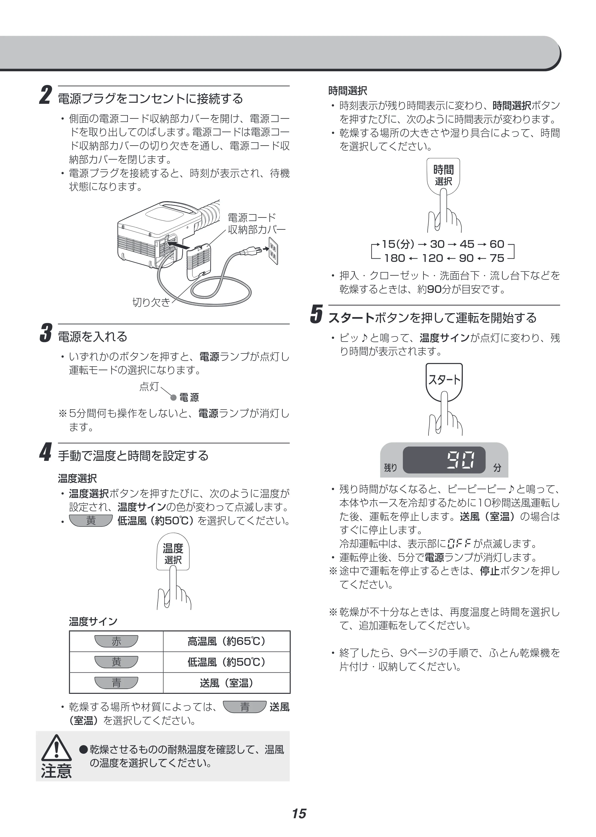 アイリスオーヤマ FK-C3 取扱説明書 — 原本ページ — 15ページ