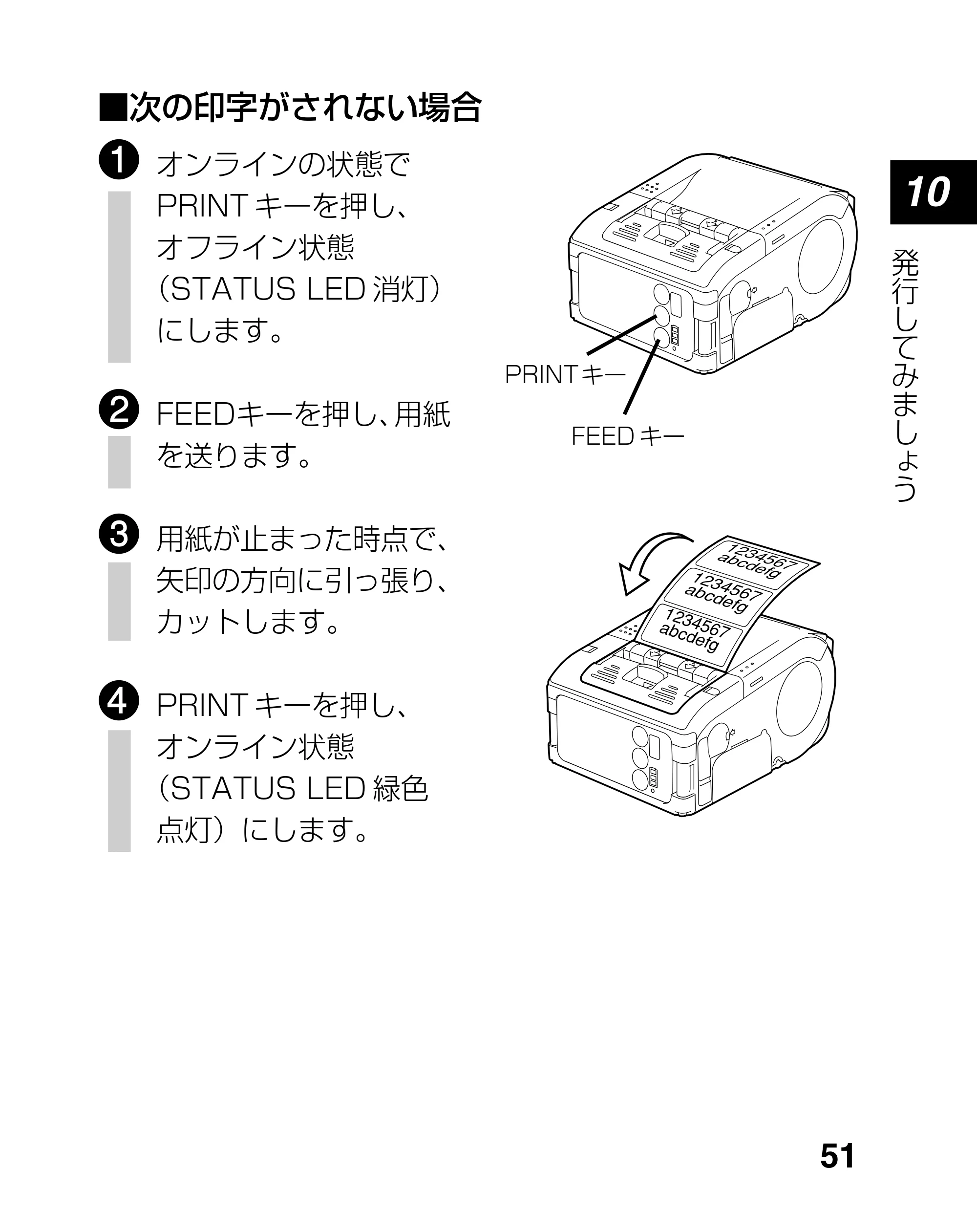 サトー lapin(ラパン)PT408e / 412e 、Petit lapin(プチラパン)PT200e / 208e / 208m / 208j / apin(ラパン)PT408e / 412e 、Petit lapin(プチラパン)PT200e / 208e / 208m / 208j PT208シリーズ取扱説明書（第5版） — 原本ページ — 51ページ