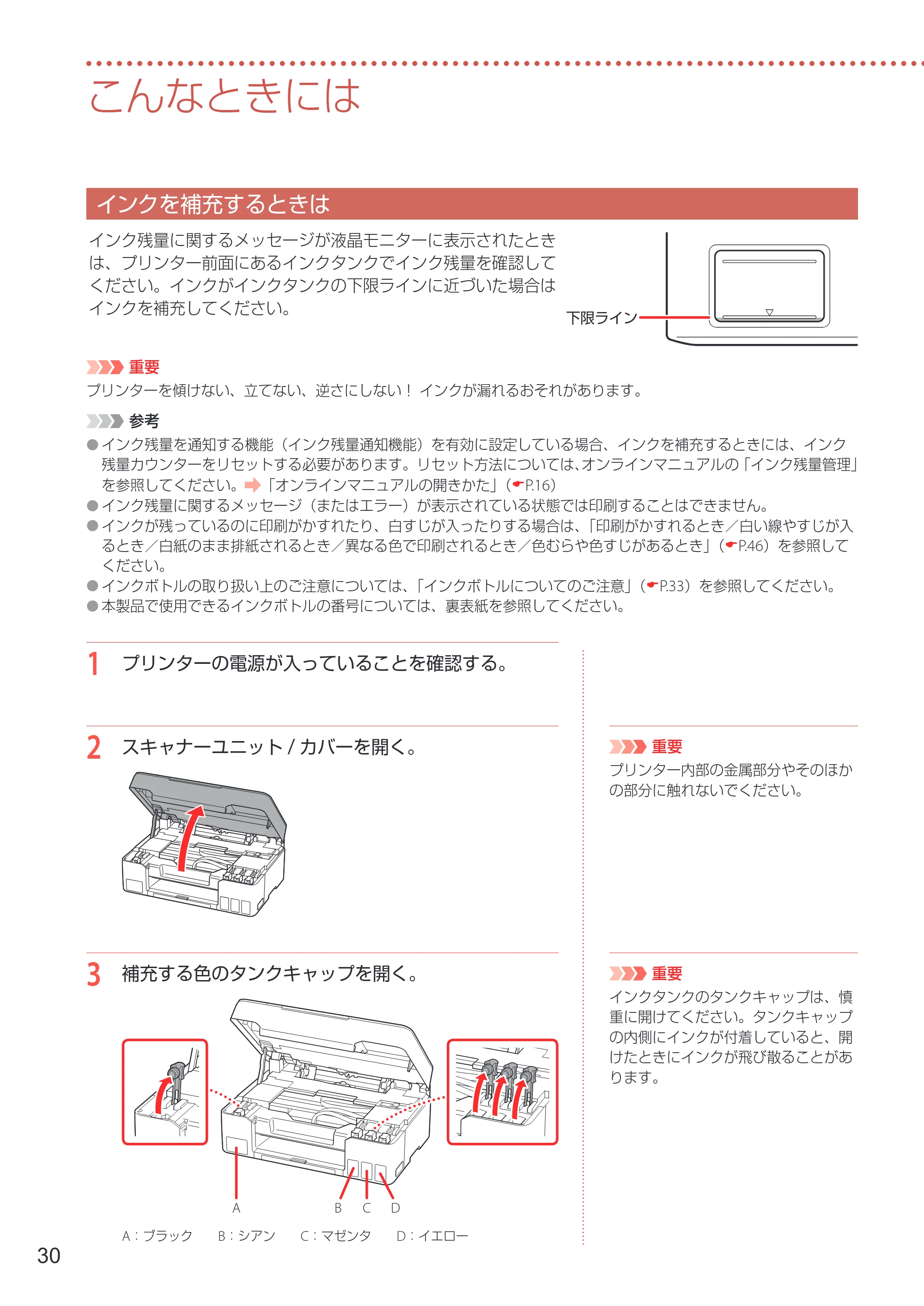 キヤノン G3360 設置・基本操作マニュアル 2022年2月15日掲載（PDF：5.91MB） — こんなときには — 原本ページ — 32ページ
