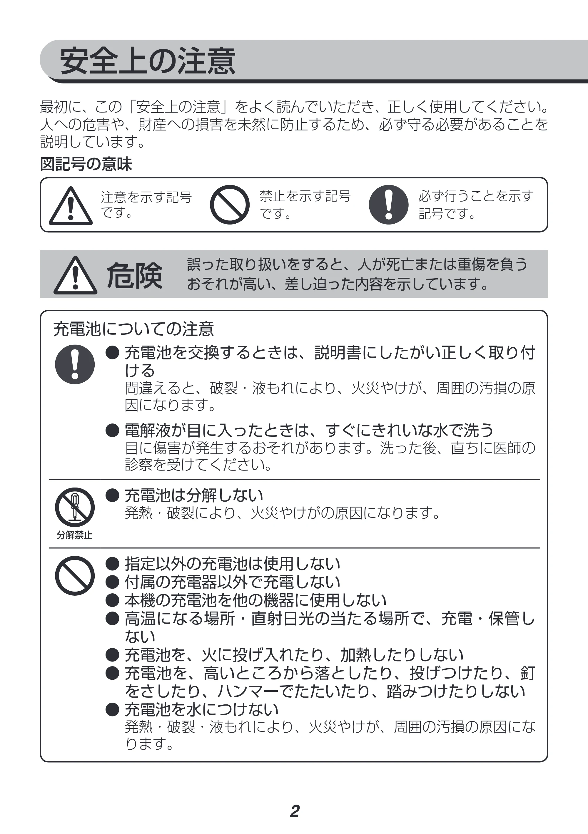 アイリスオーヤマ JID80 取扱説明書 — 原本ページ — 2ページ