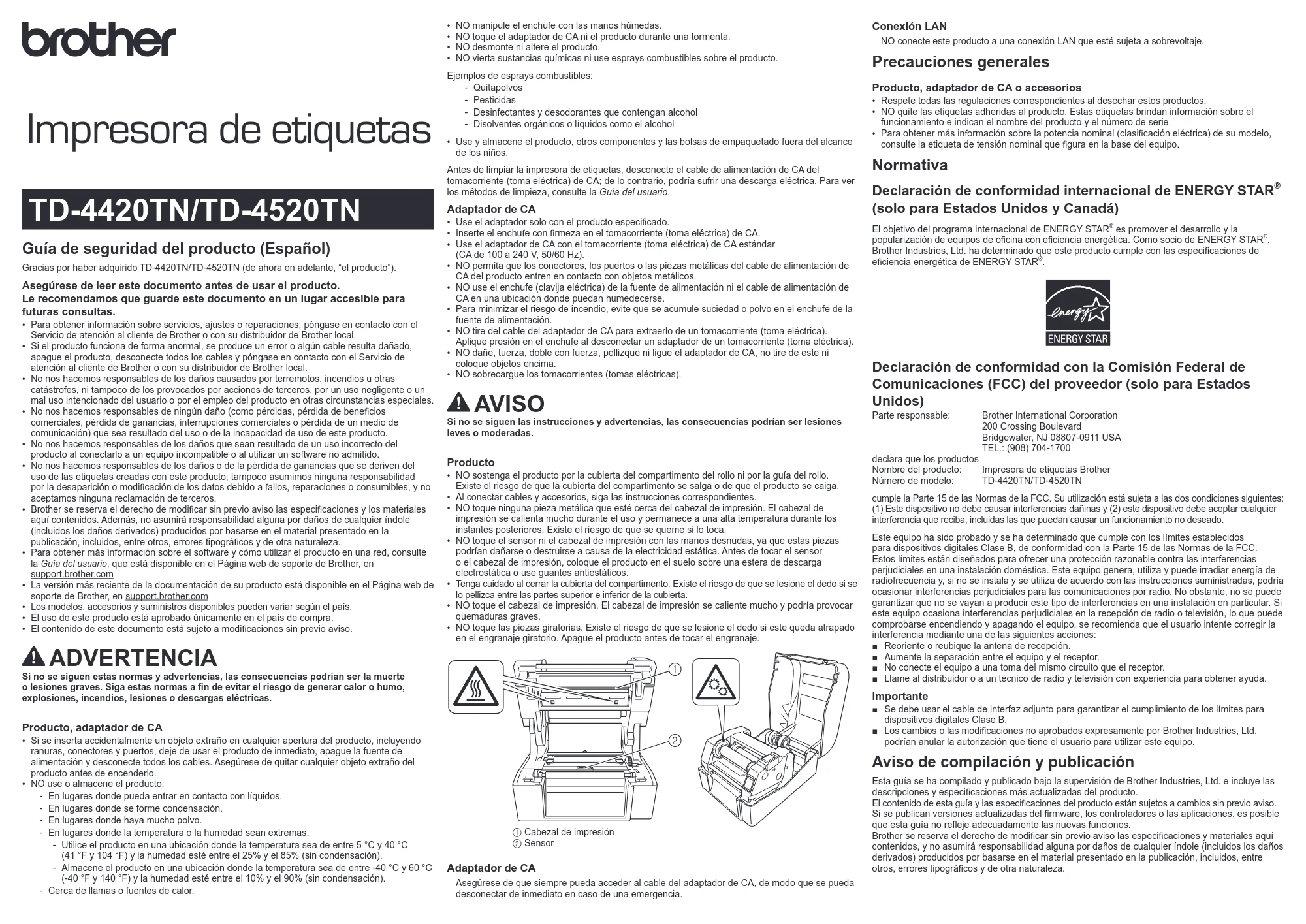 ブラザー TD-4420TN / TD-4520TN 安全にお使いいただくために — 原本ページ — 2ページ