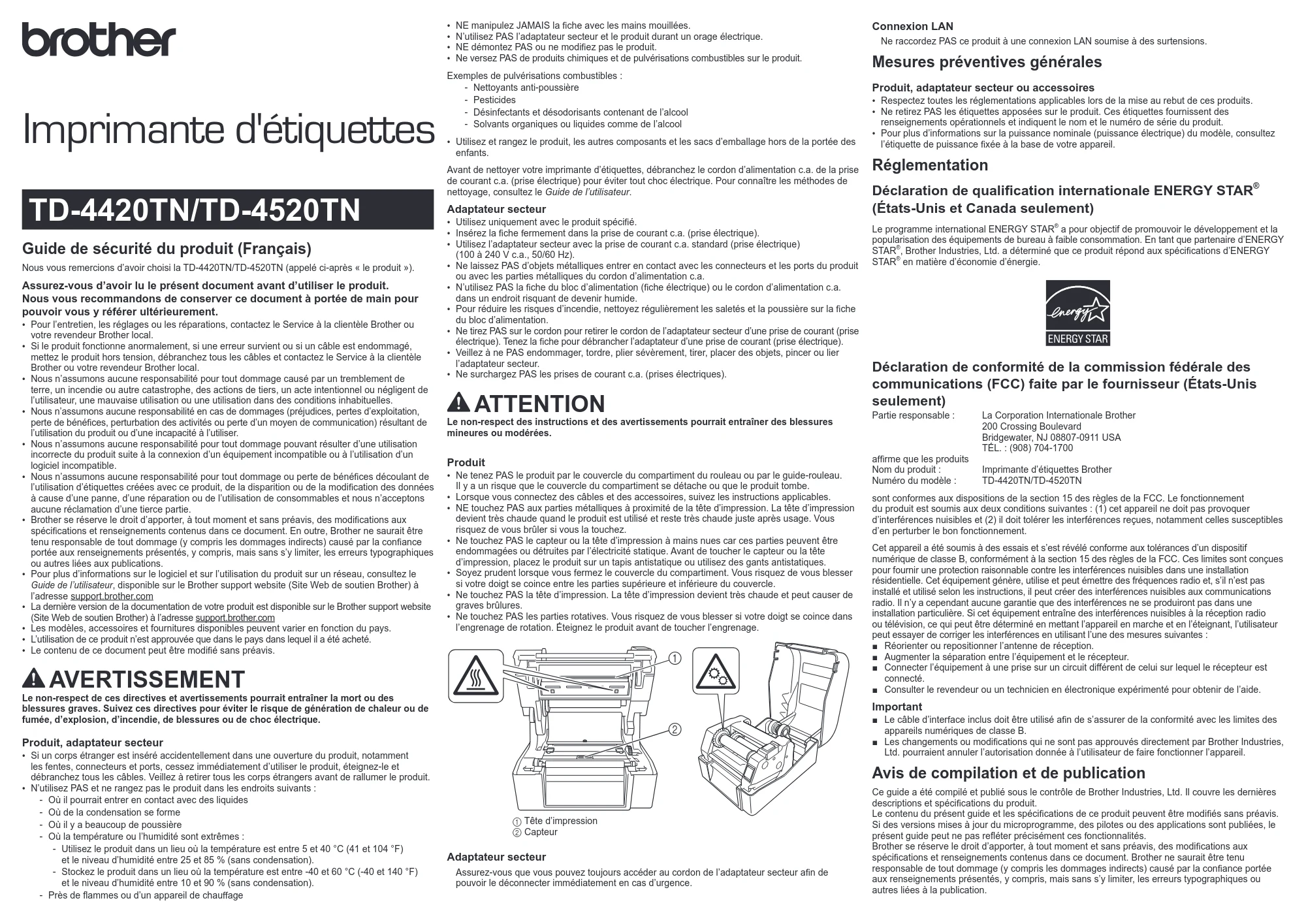ブラザー TD-4420TN / TD-4520TN 安全にお使いいただくために — 原本ページ — 3ページ