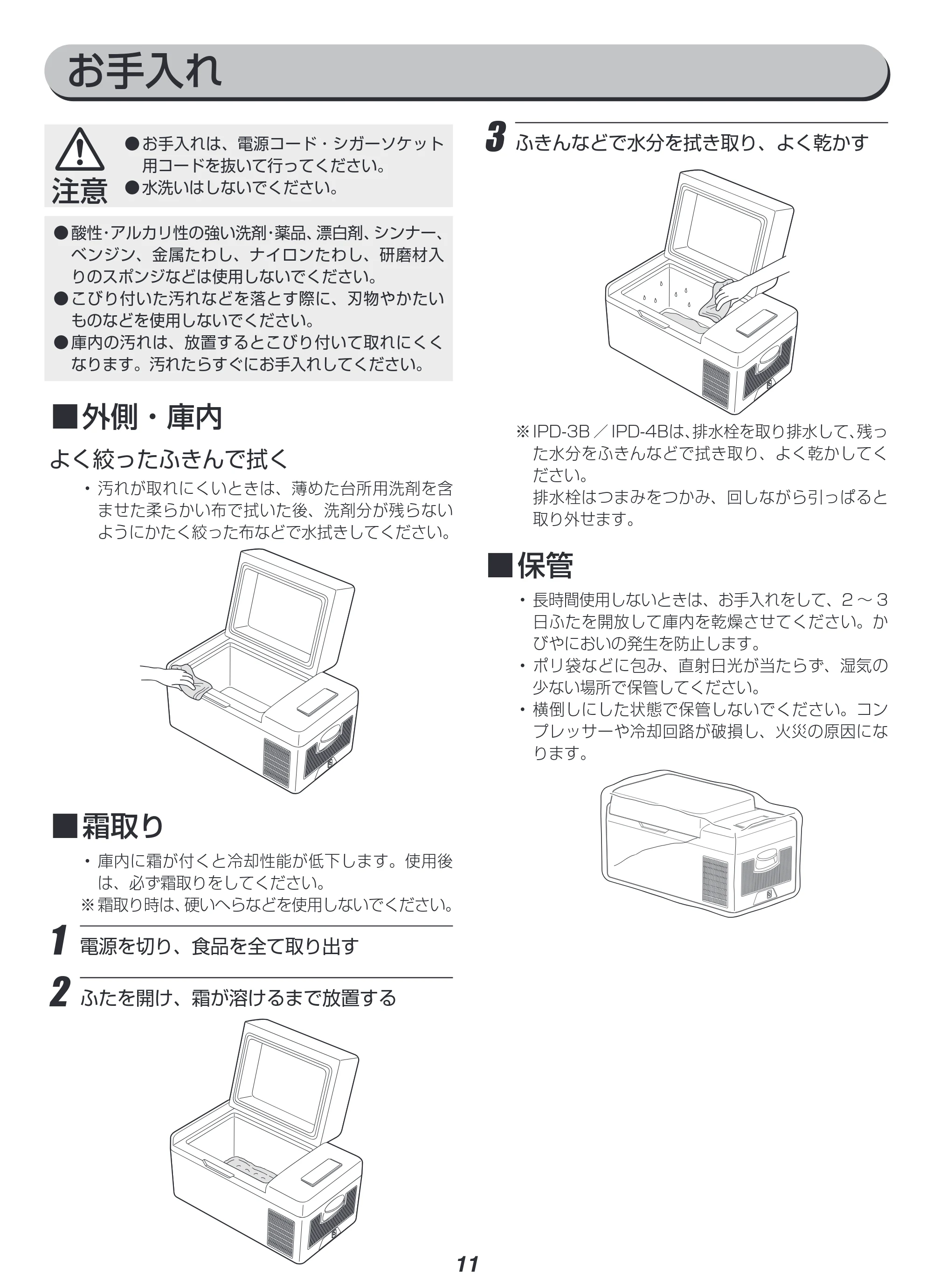 アイリスオーヤマ IPD-2B 取扱説明書 — 原本ページ — 11ページ
