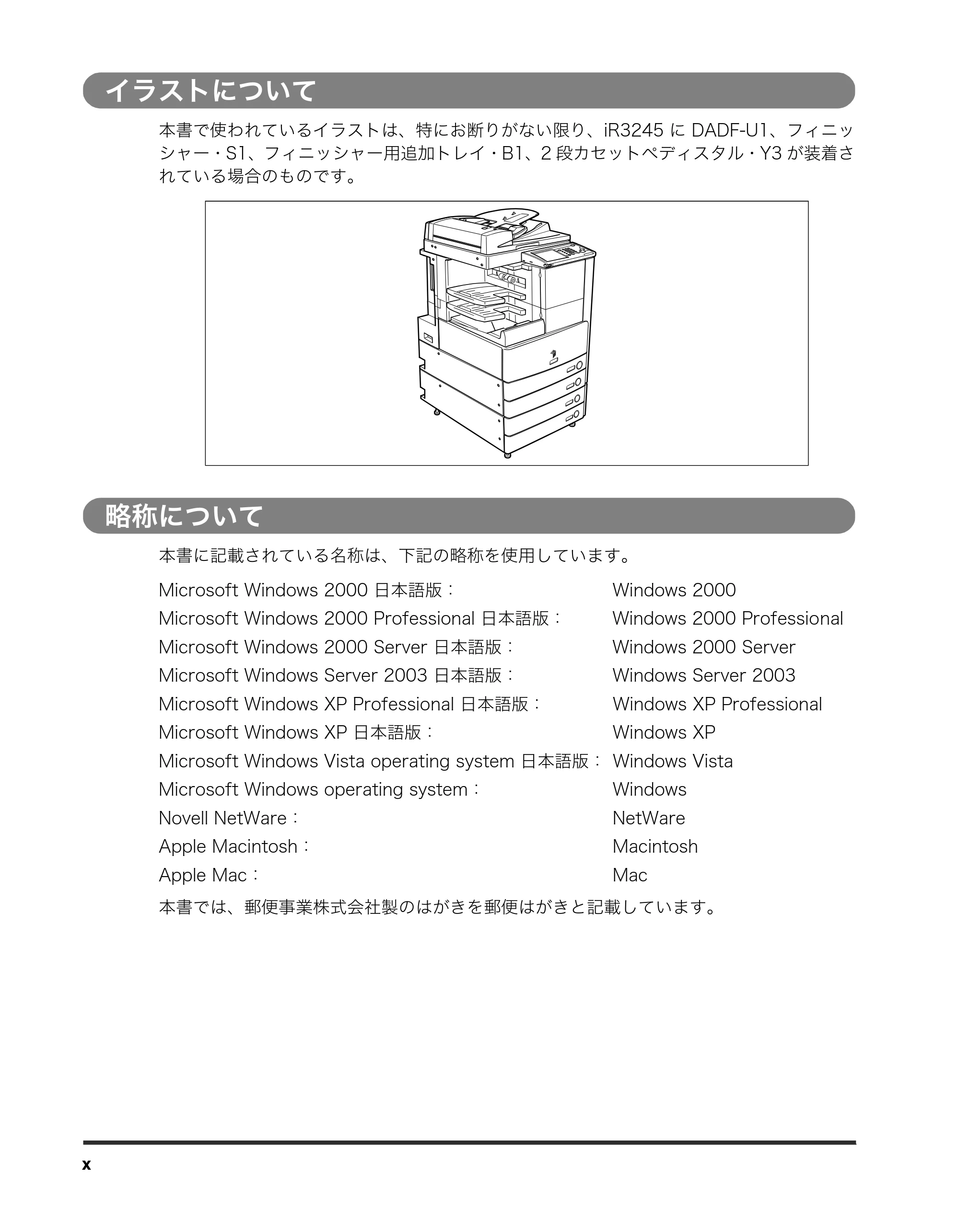 キヤノン iR3245/3245F/3245F-R/3235/3235F/3225/3225F/3225F-R トラブルシュートガイド （PDF形式／21.31Mバイト） — イラストについて — 原本ページ — 12ページ