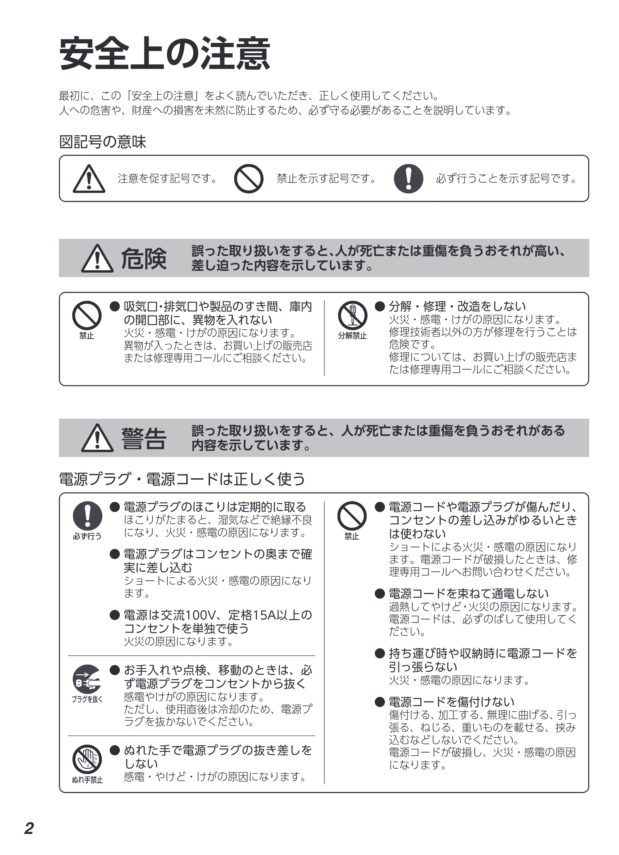 アイリスオーヤマ MS-F3002 取扱説明書 — 原本ページ — 2ページ