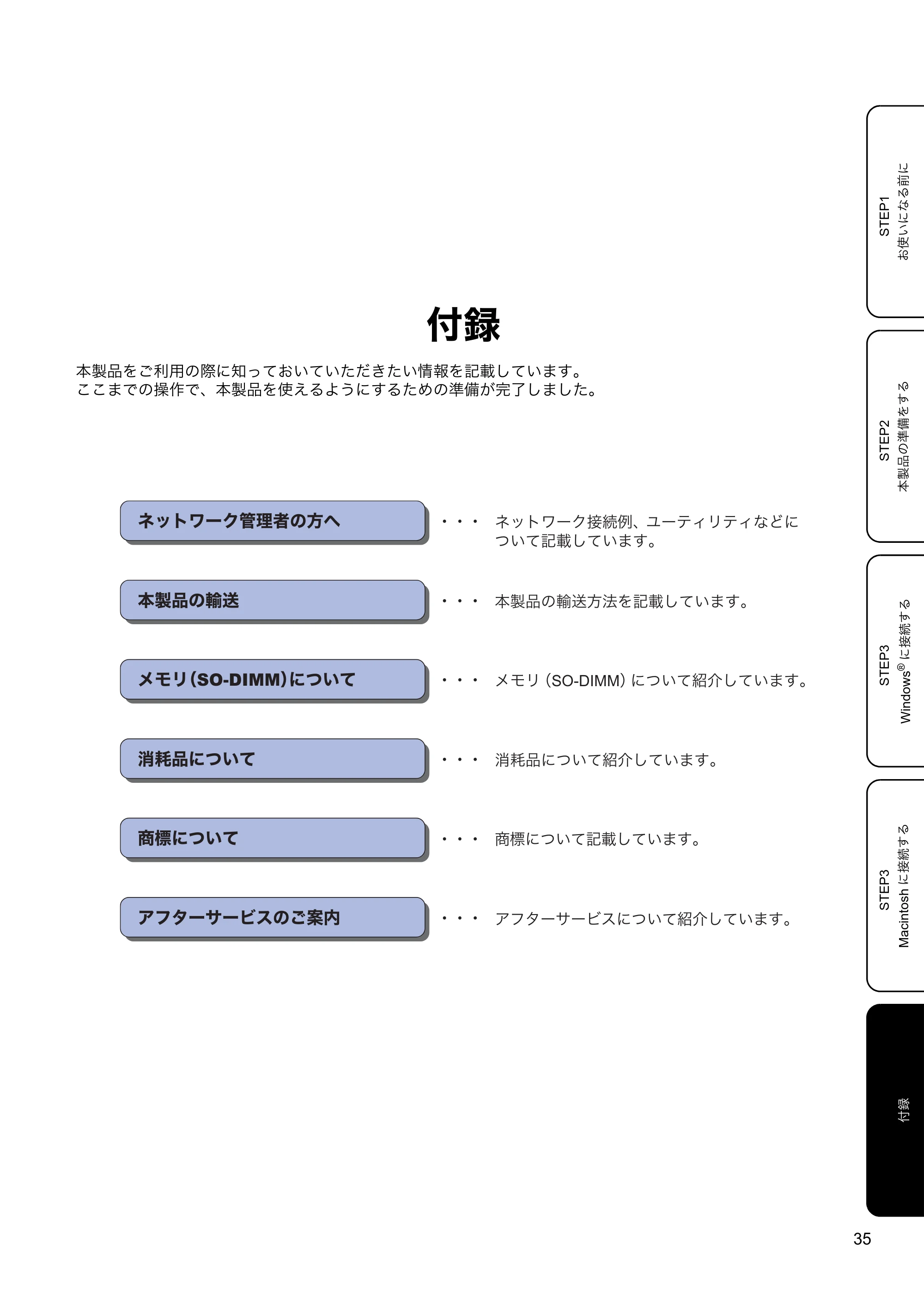 ブラザー HL-3040CN かんたん設置ガイド — 付録 — 原本ページ — 37ページ