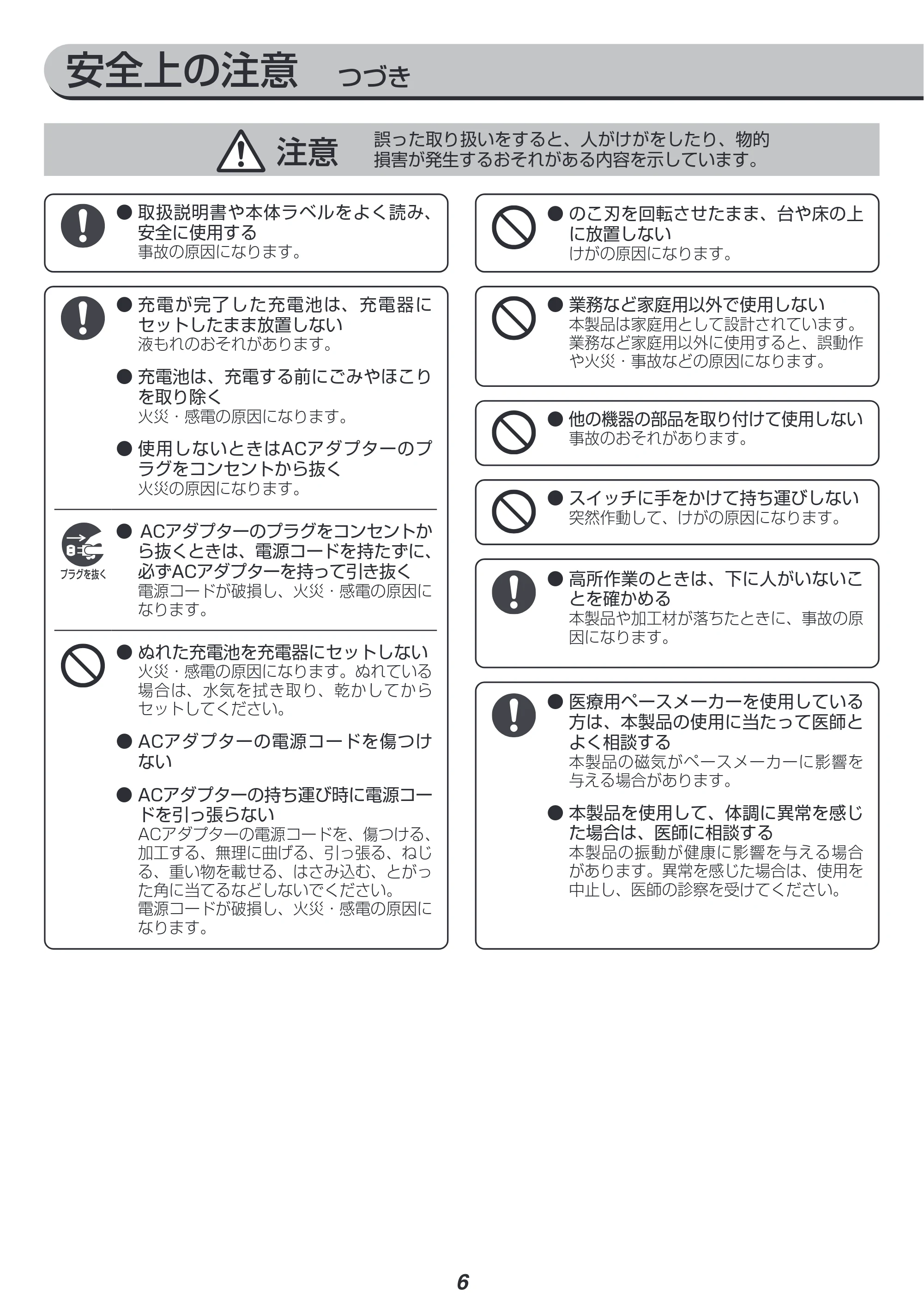 アイリスオーヤマ JSC125 取扱説明書 — 原本ページ — 6ページ