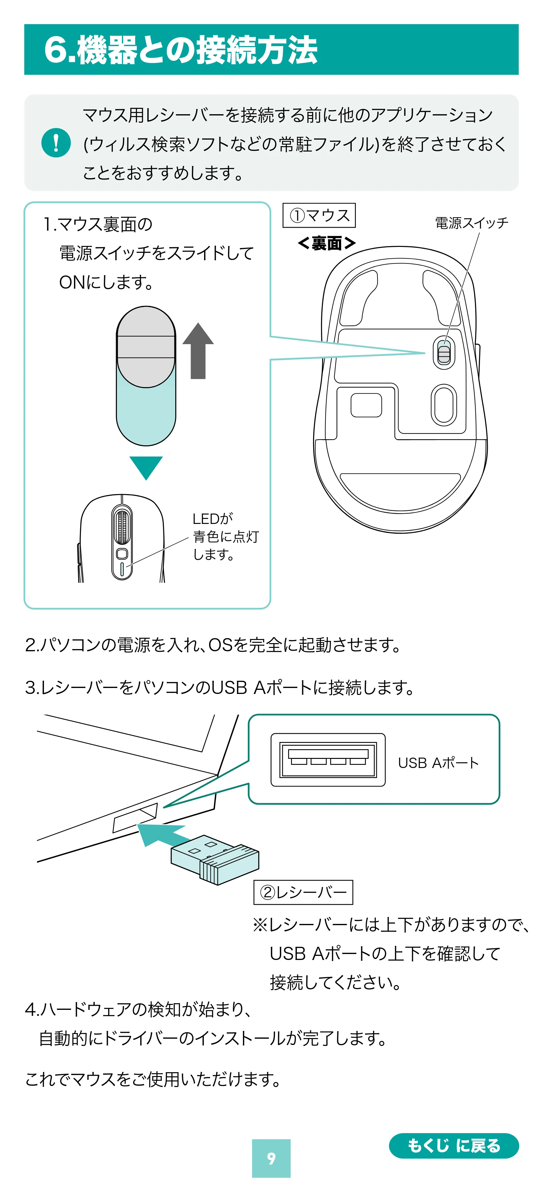 サンワサプライ MA-WBS530BK 取扱説明書 — 原本ページ — 9ページ