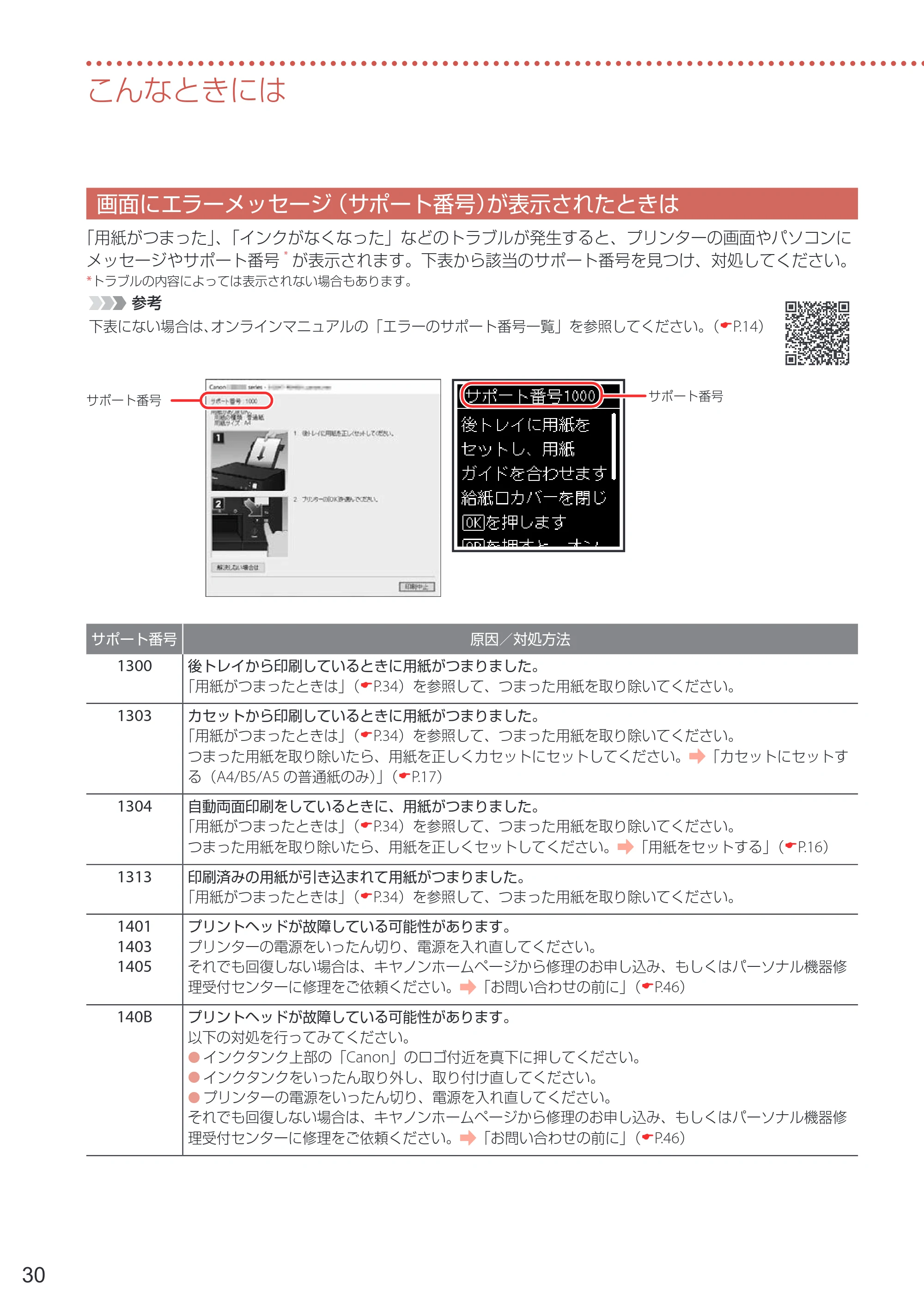 キヤノン PIXUS TS7330 設置・基本操作マニュアル 2023年6月15日掲載（PDF：5.48MB） — 画面にエラーメッセージ（サポート番号）が表示されたときは — 原本ページ — 32ページ