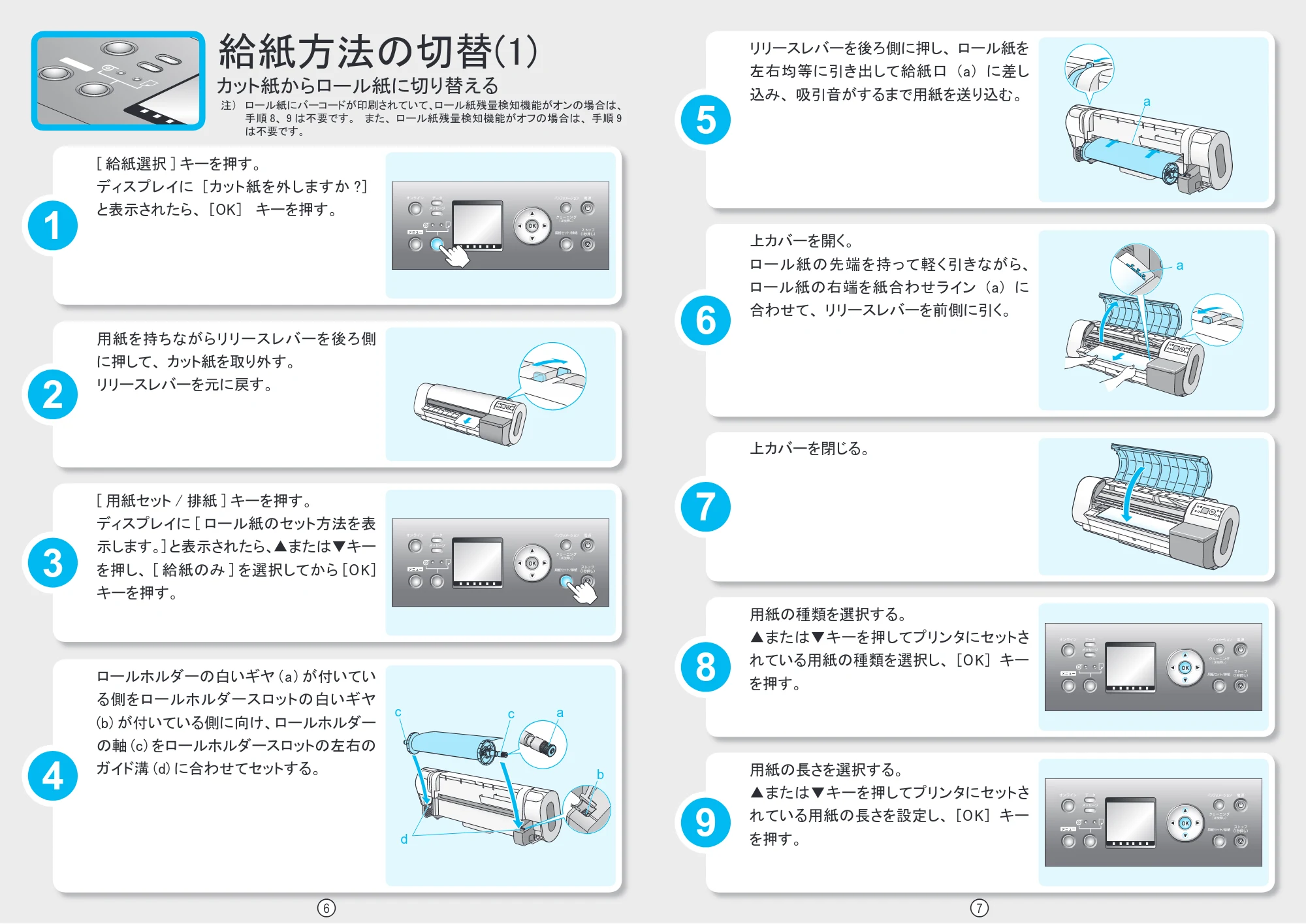 キヤノン iPF710 クイック操作ガイド (PDF形式/2.42Mバイト) — カット紙の操作 — 原本ページ — 4ページ