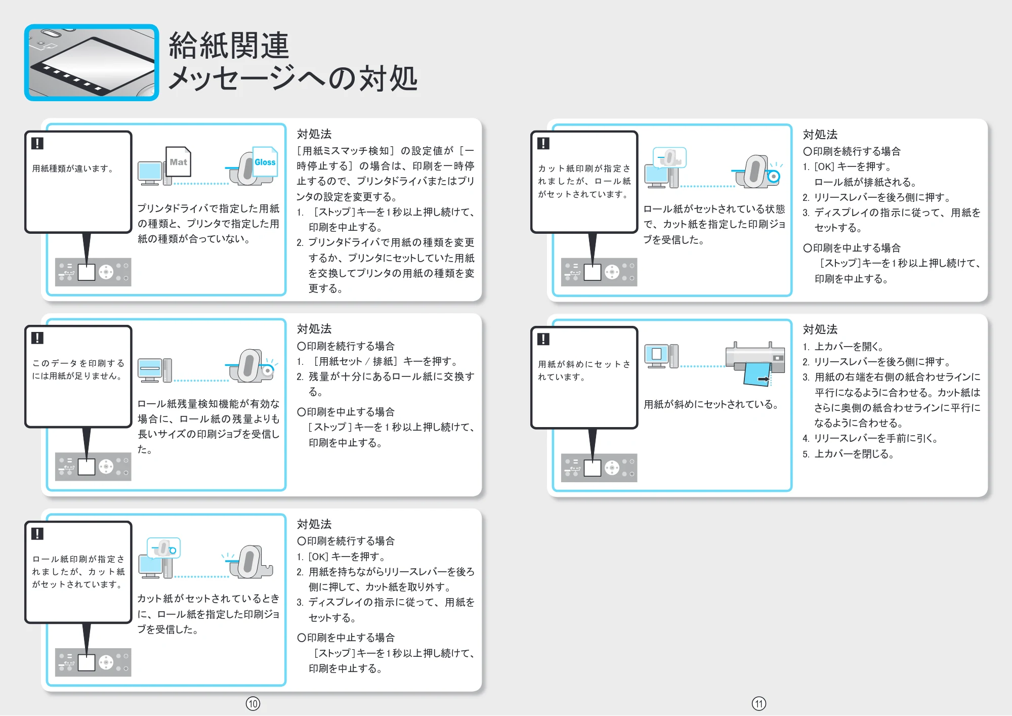 キヤノン iPF710 クイック操作ガイド (PDF形式/2.42Mバイト) — 給紙方法の切替 — 原本ページ — 6ページ
