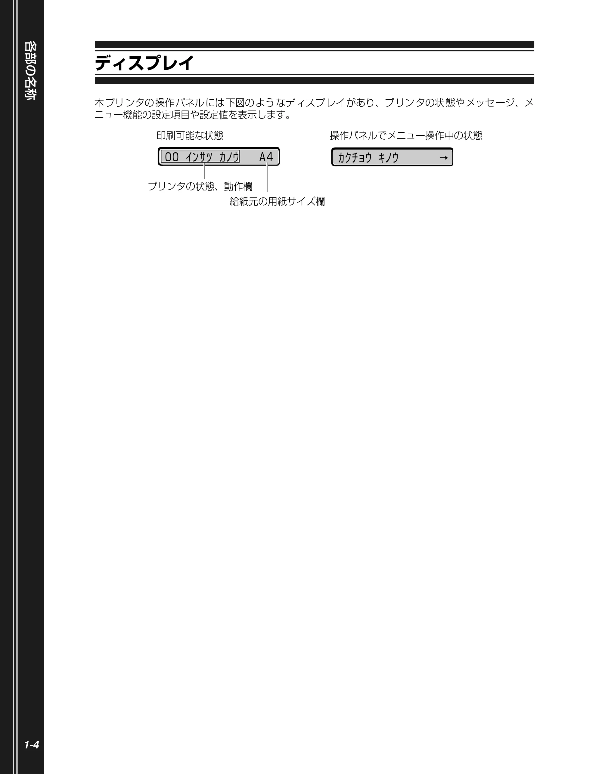 キヤノン LBP5400 かんたん操作ガイド 2009年12月18日更新 （PDF形式／4.71Mバイト） — ディスプレイ — 原本ページ — 14ページ