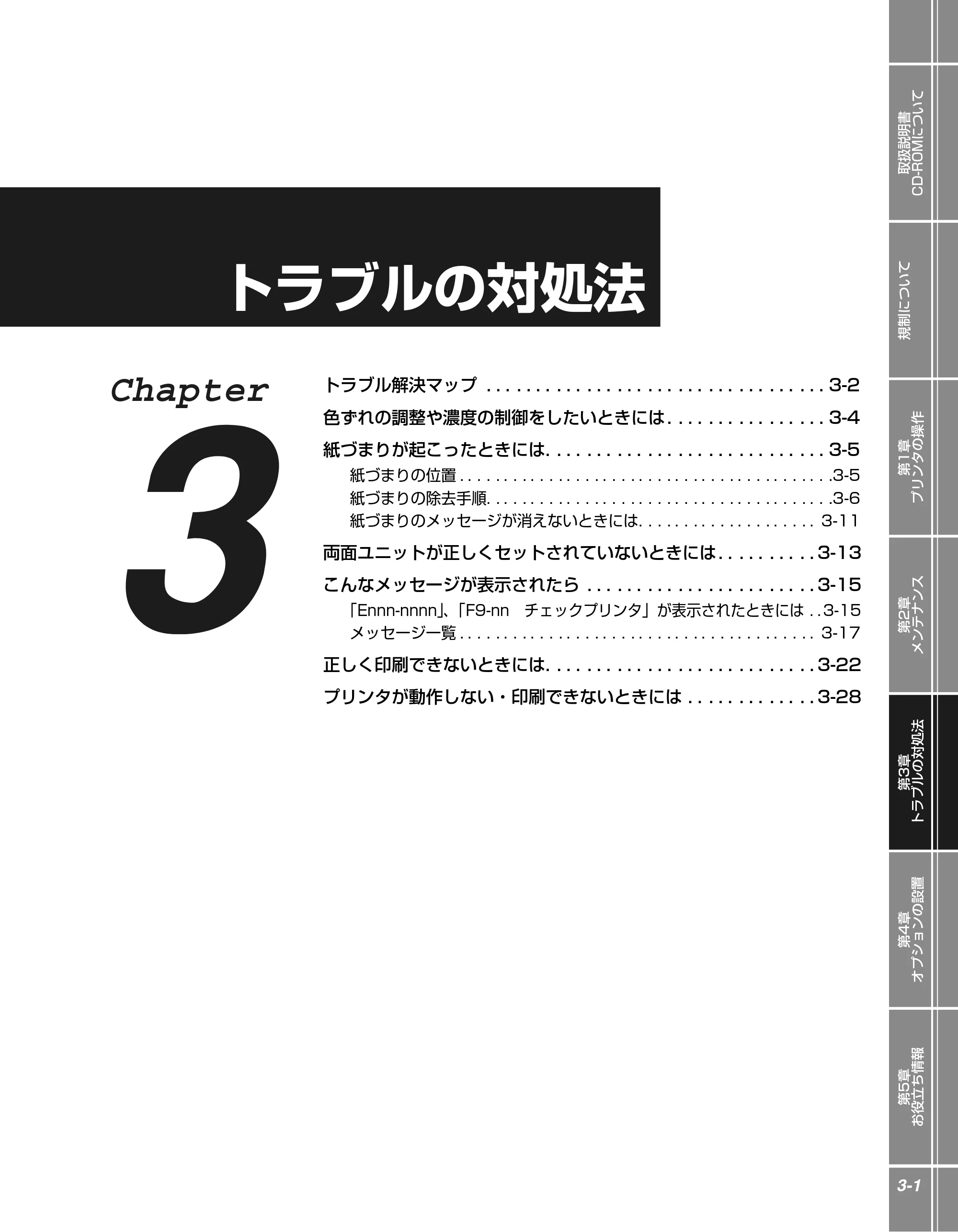 キヤノン LBP5400 かんたん操作ガイド 2009年12月18日更新 (PDF形式/4.71Mバイト) — 第3章 トラブルの対処法 — 原本ページ — 55ページ
